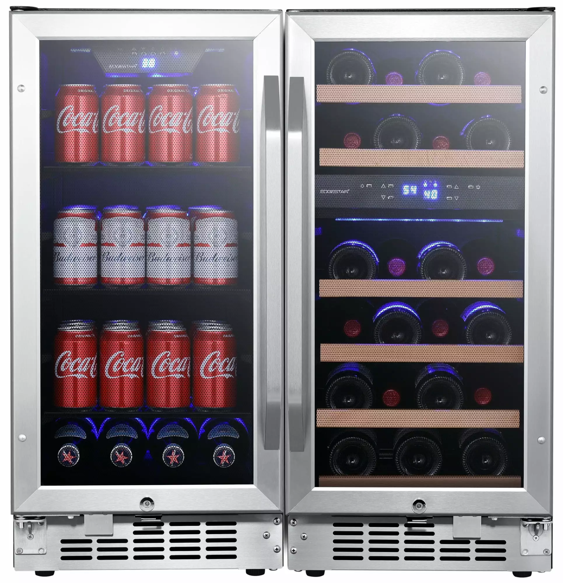 Edgestar Cwbv80261 30 Wide 26 Bottle 80 Can Side-By-Side Wine And Beverage Center -