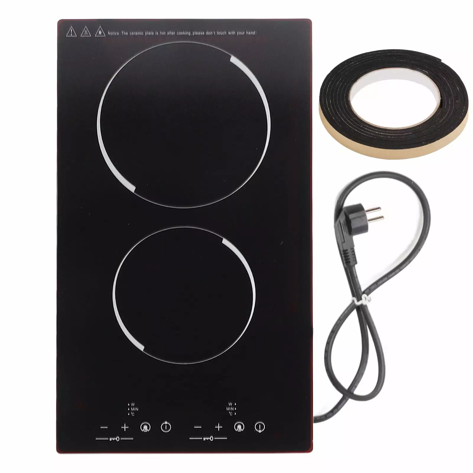 Electric Ceramic Cooktop Commercial Vertical Double Head Built In Electric Stove Top EU Plug 220V