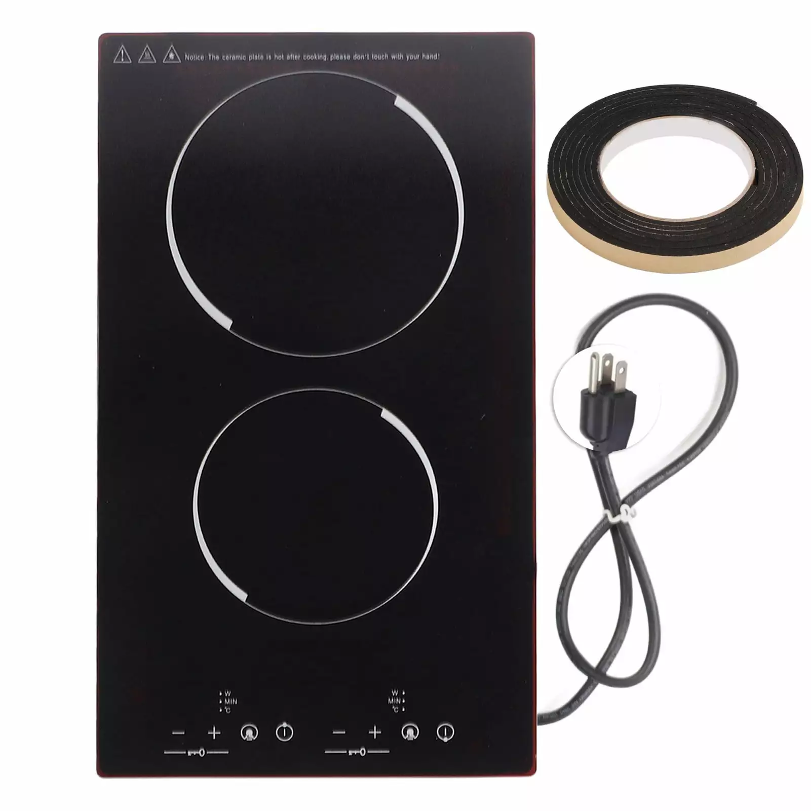 Electric Ceramic Cooktop Commercial Vertical Double Head Built In Electric Stove Top US Plug 110V