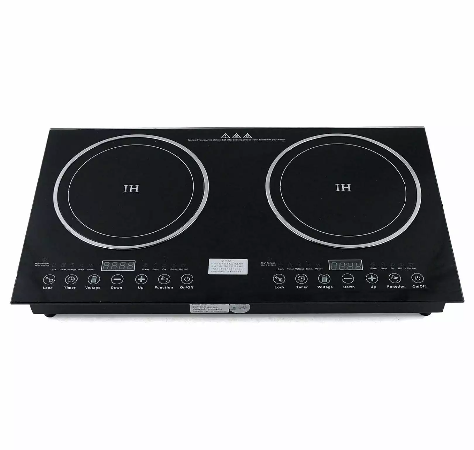 Electric Induction Cooker - Portable 2600W 8 Gear Firepower Electric Dual Induction Cooker Cooktop Countertop Double Burner Suitable for Cast Iron. Stainless Steel Cookware and Kitchen or Resturant