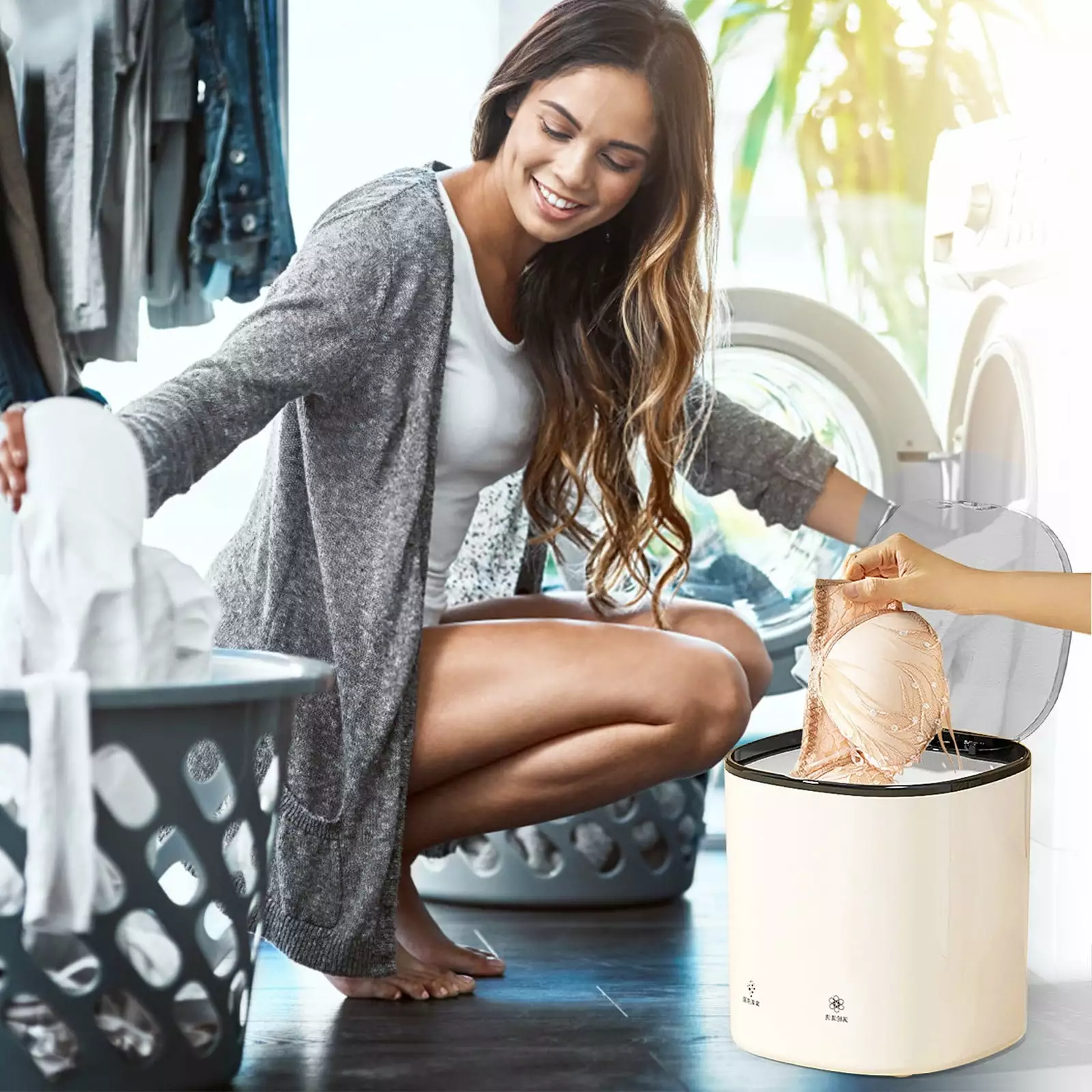 Home Decor Appliances ZKCCNUK. Portable Underwear Washing Machine. Washing Machine. Small Household Travel Mini Fully Automatic Crayfish Sock Washing Tool. Gadgets Gift for Adults Her Him