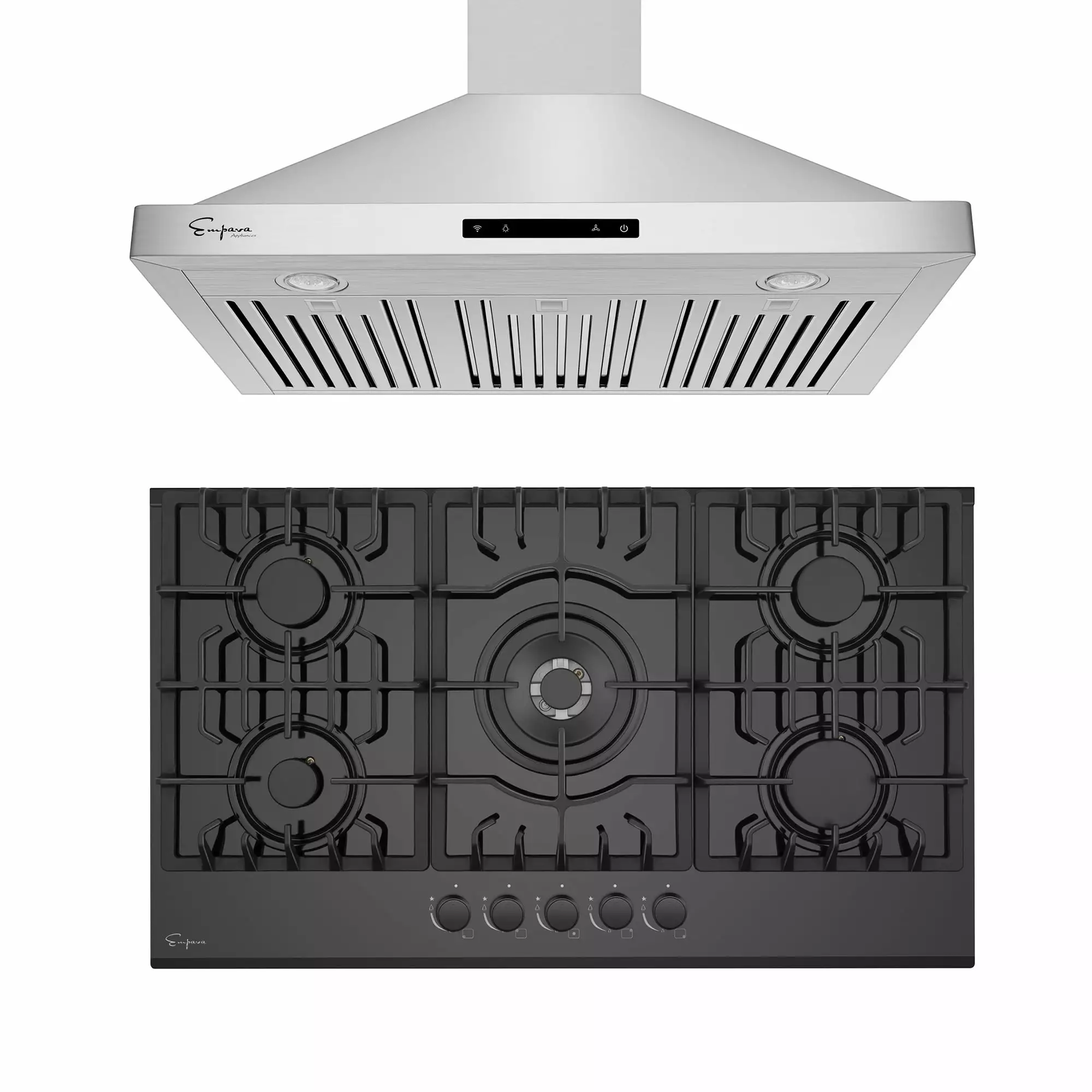 Empava 2 Piece Kitchen Appliances Packages Including 30 Gas Cooktop and 30 Wall Mount Range Hood EMPV-30GC26-30RH03