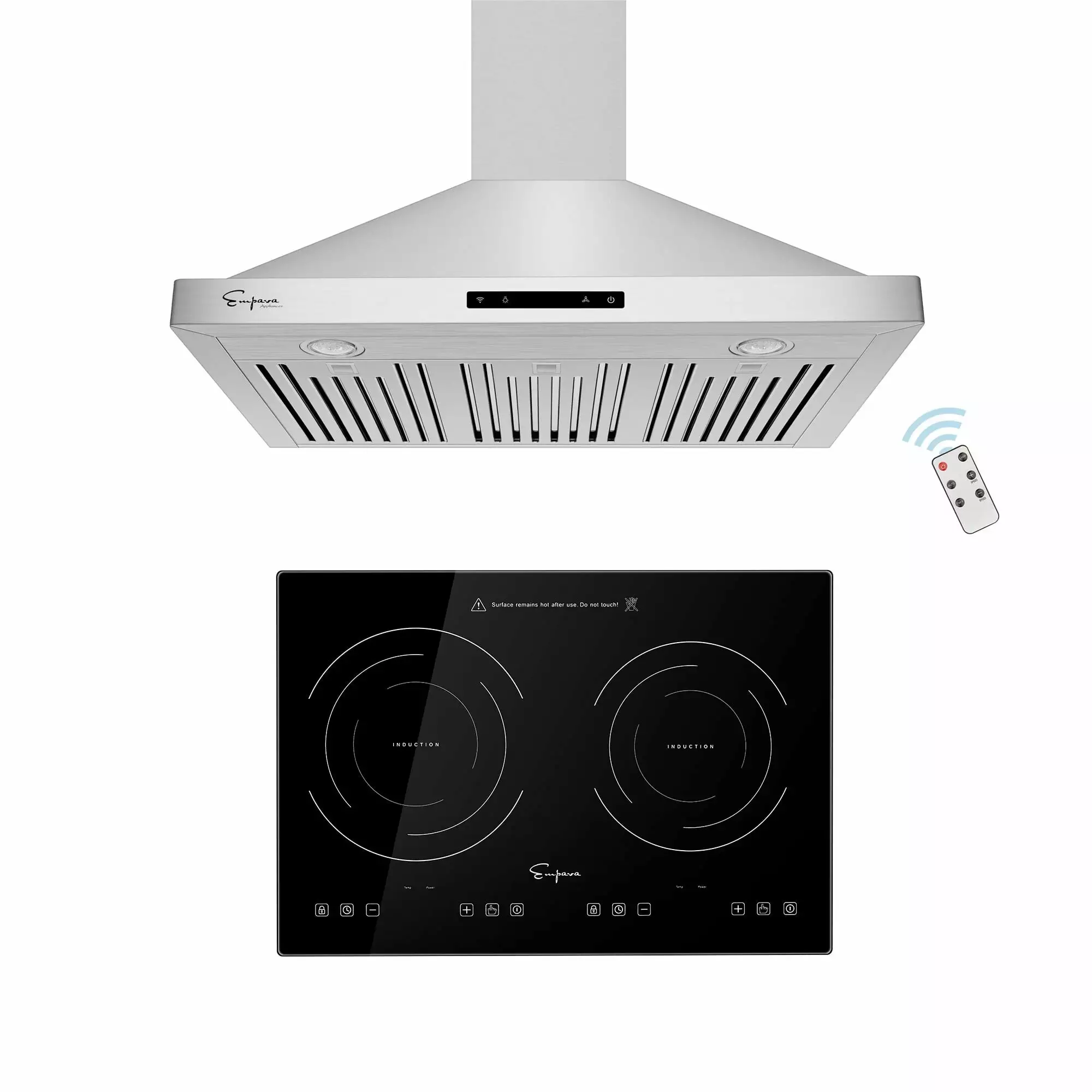 Empava 2 Piece Kitchen Package with 20.5 Induction Cooktop & 30 Ducted Wall Mount Range Hood