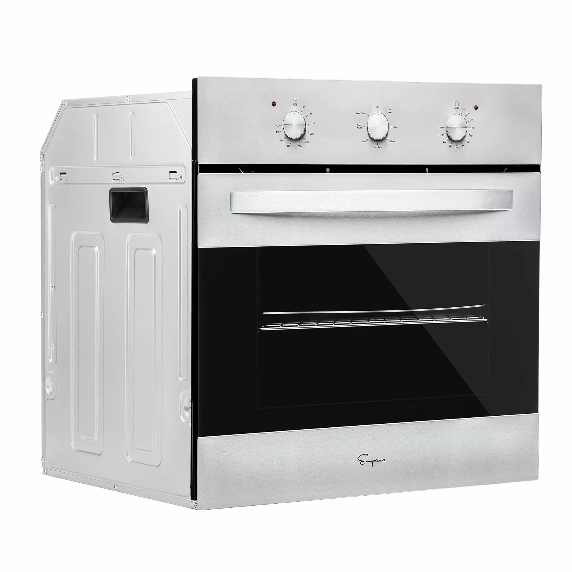 Empava 24 Built-in Electric Convection Single Wall Oven - Keep Warm - Preheat in Stainless Steel