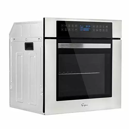 Empava 24 Inch Electric Single Wall Oven 10 Cooking Functions Deluxe 360?? ROTISSERIE with Sensitive Touch Control in Stainless Steel