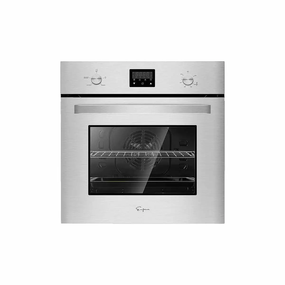 Empava 24 in. 2.3 cu. Ft. Single Gas Wall Oven Bake Broil Rotisserie Functions with Mechanical Controls-Digital Timer-Convection Fan in Stainless Steel. Silver