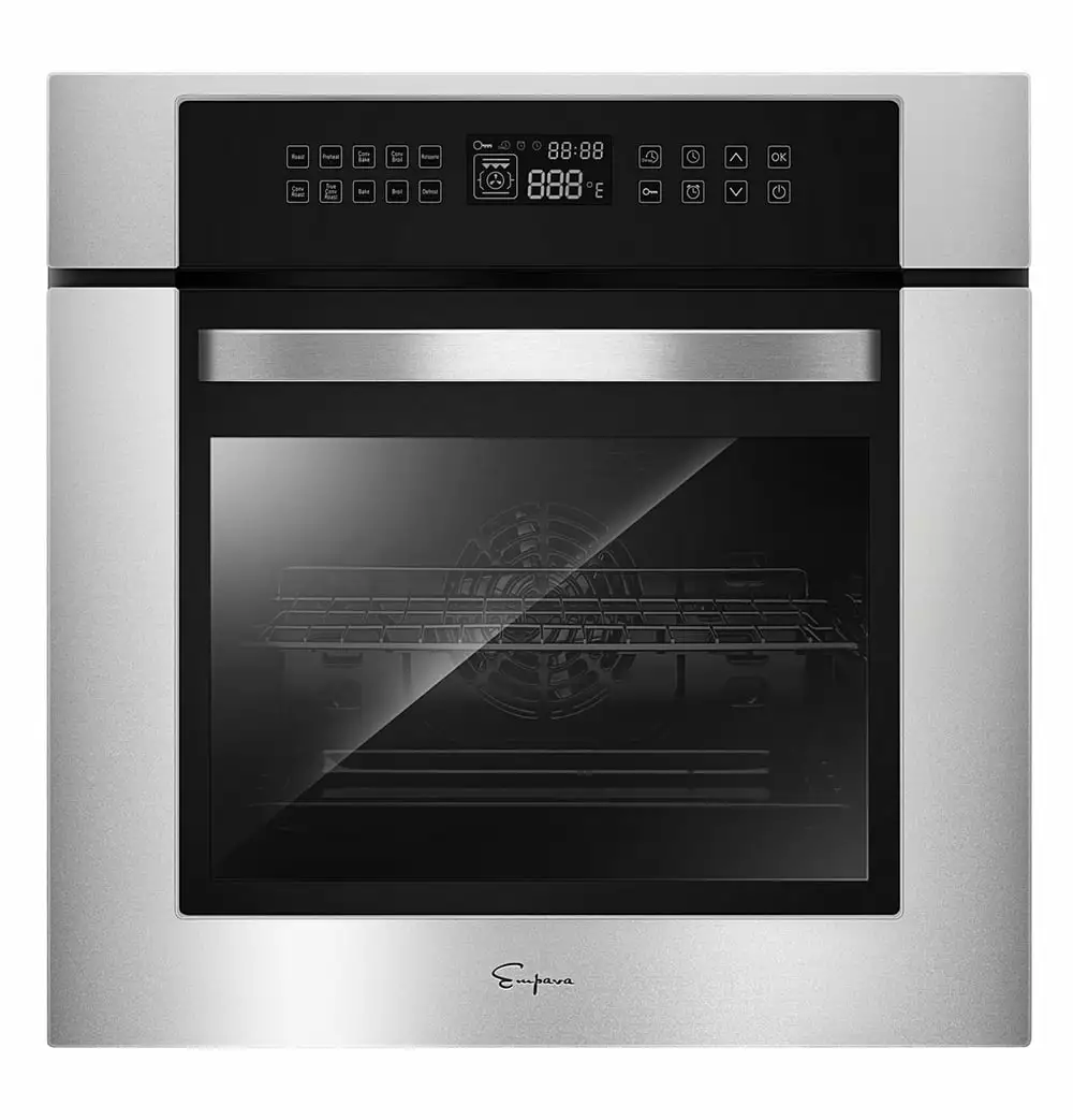 Empava 24 inch Electric Single Wall Oven 10 Cooking Functions with Convection - Touch Control in Stainless Steel