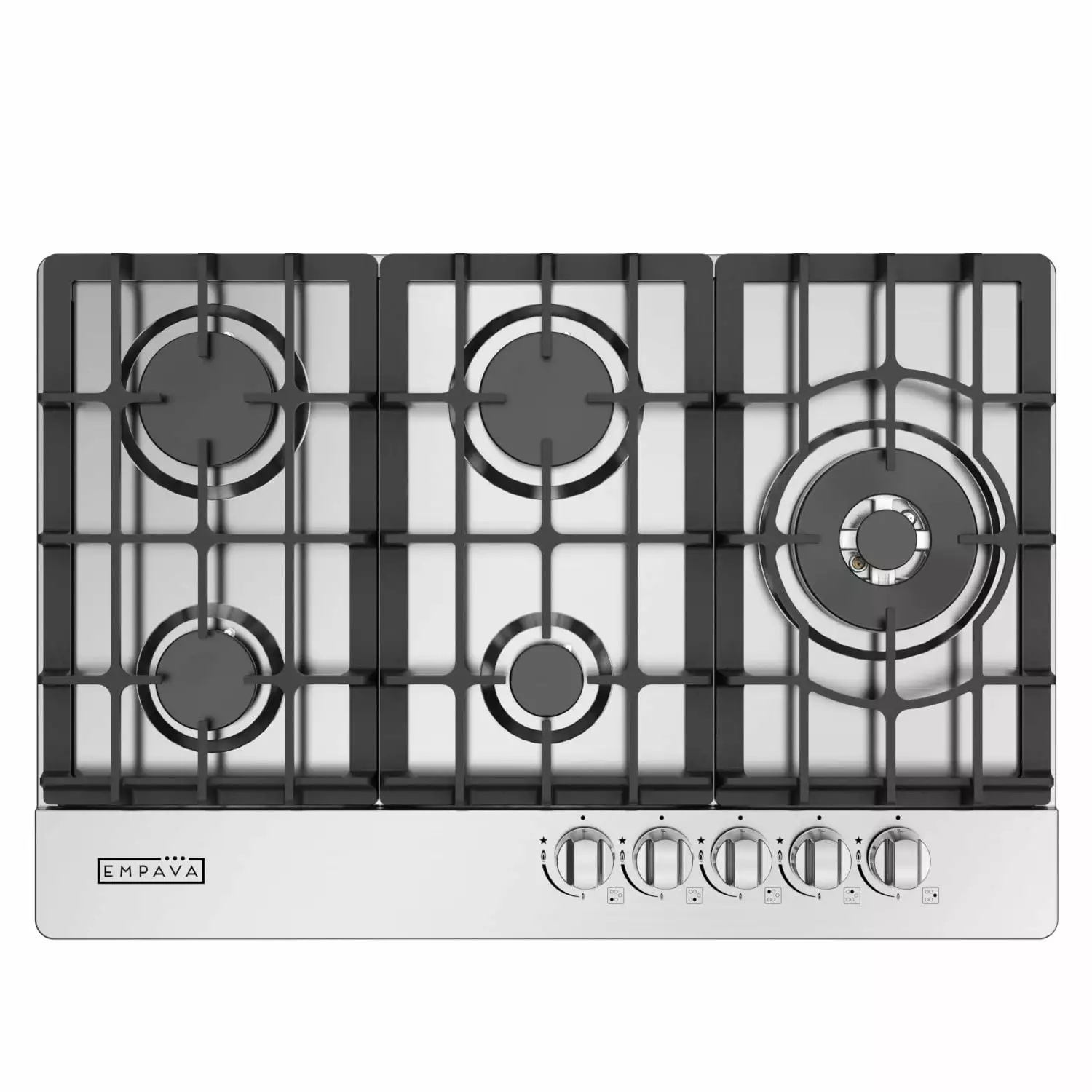 Empava 30-in Built-in Gas Cooktop with 5 Sealed Burners - LPG Convertible in Stainless Steel . EMPV-30GC38