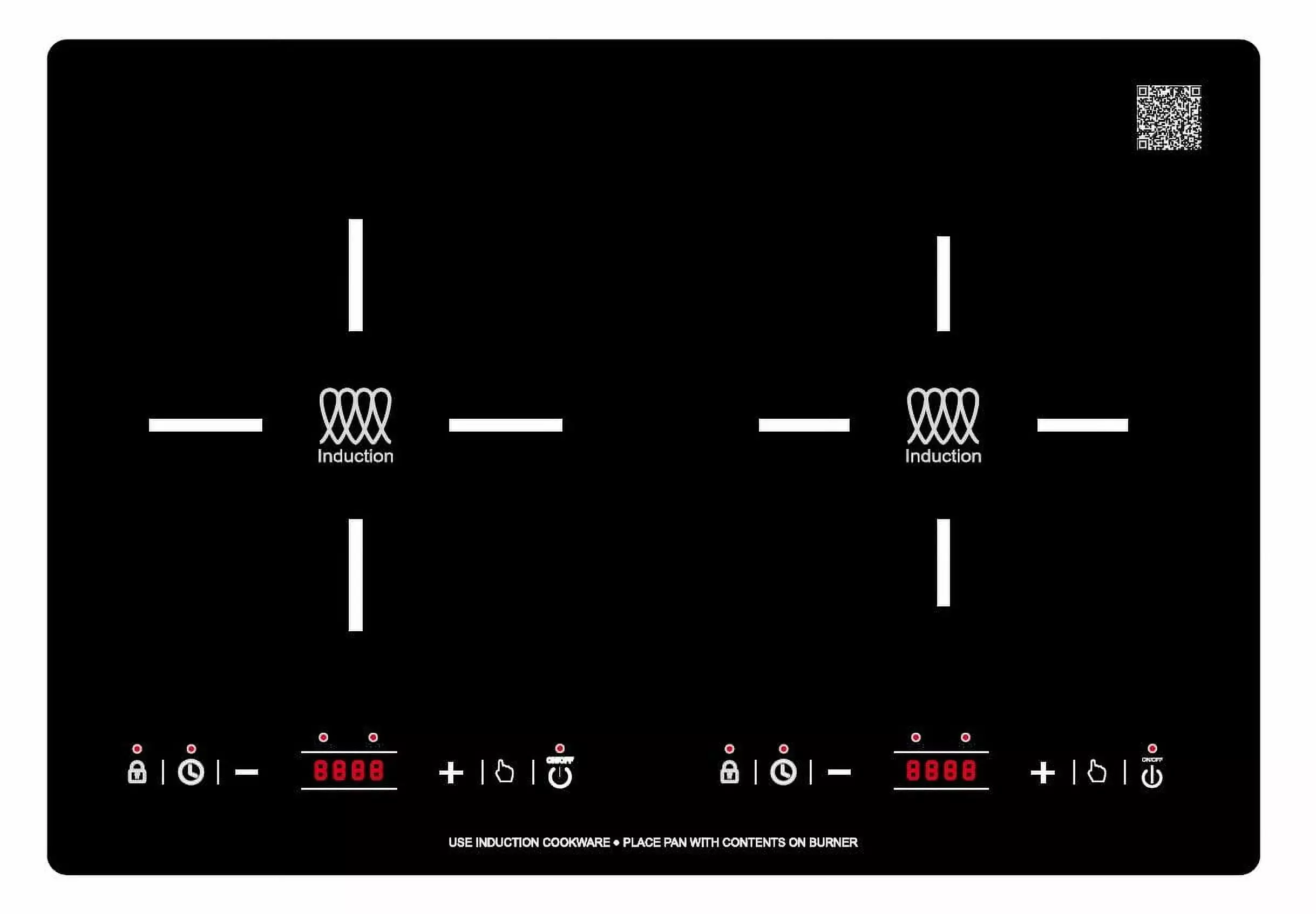 Equator 20 Built in/Freestanding 2 Horizontal Burner Induction Cooktop in Black