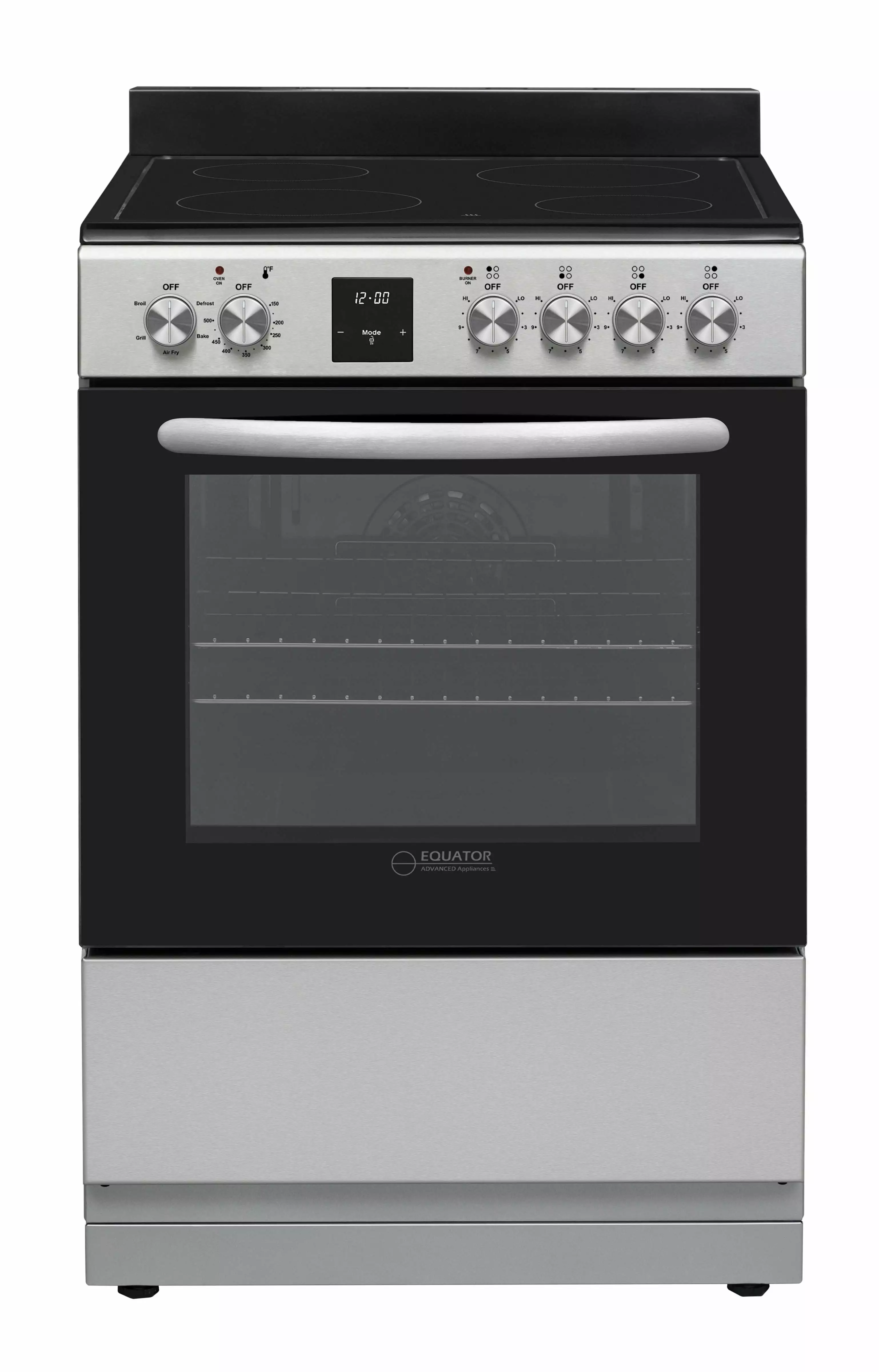 Equator 24 Freestanding Electric Cooking Range in Stainless with Convection Oven Stainless