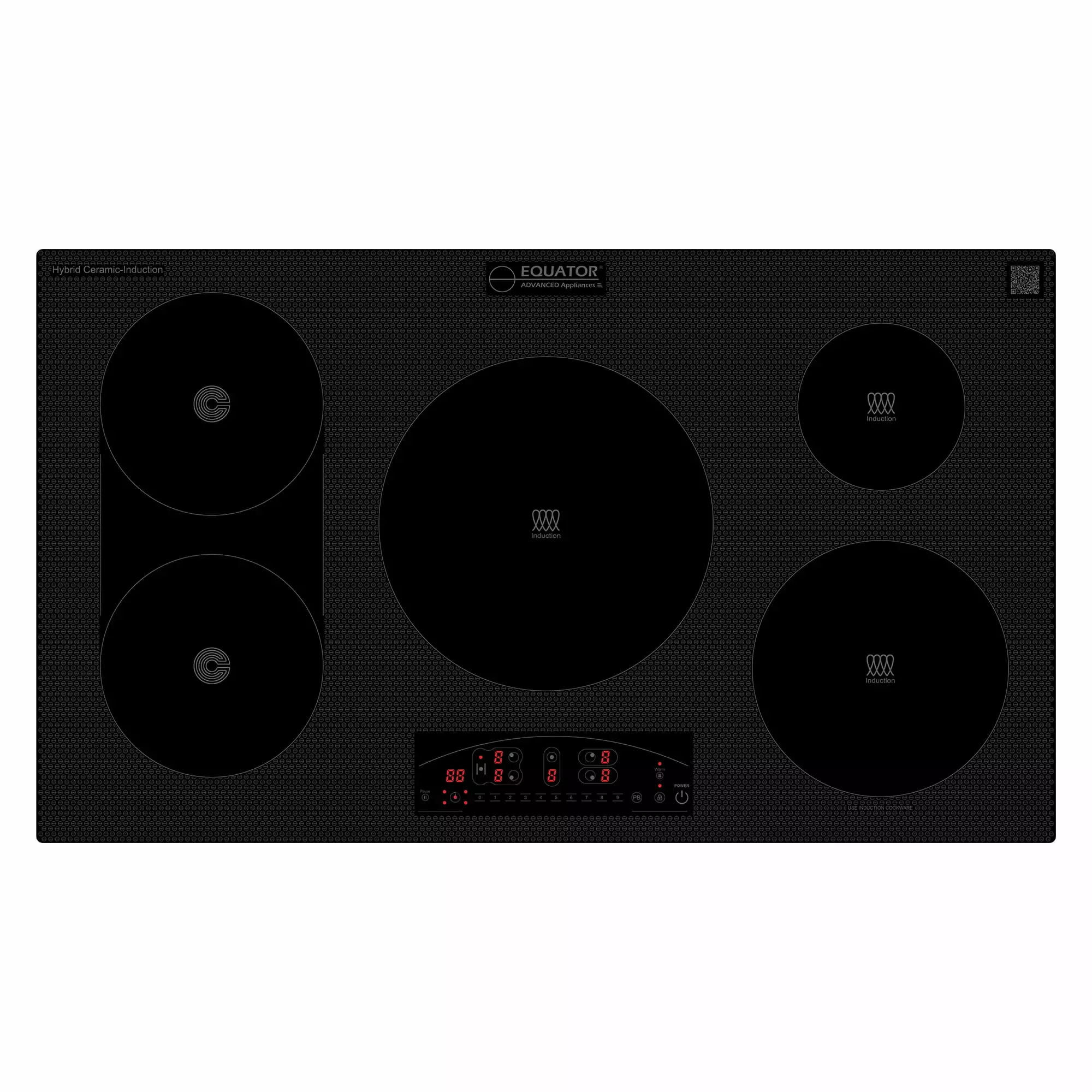 Equator Design 36 Electric Hybrid CERAMIC-INDUCTION 5 Burner Cooktop 220V