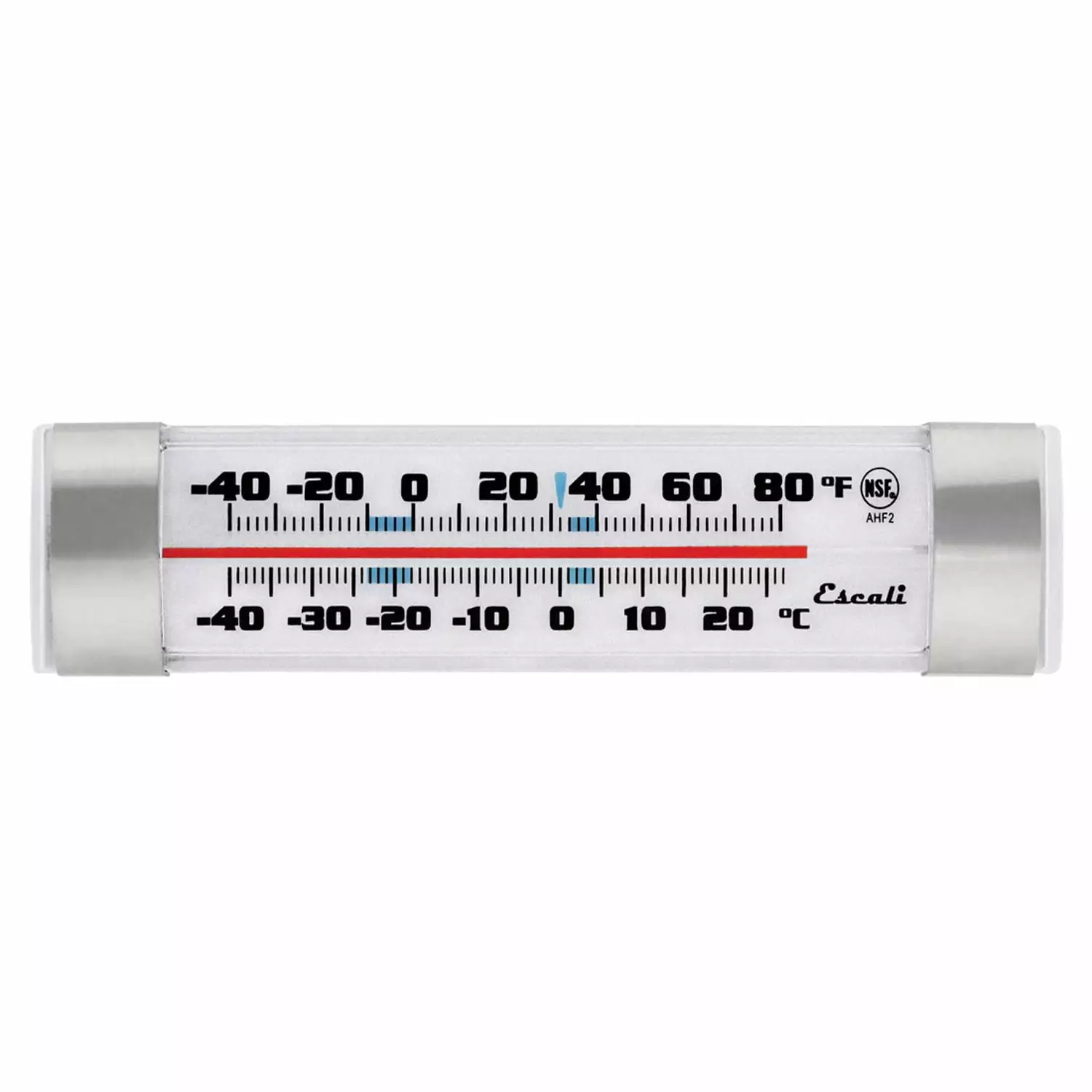 Escali AHF2 Shatter Proof Glass Refrigerator/Freezer Thermometer. Safe Temperature Indications. White/Silver