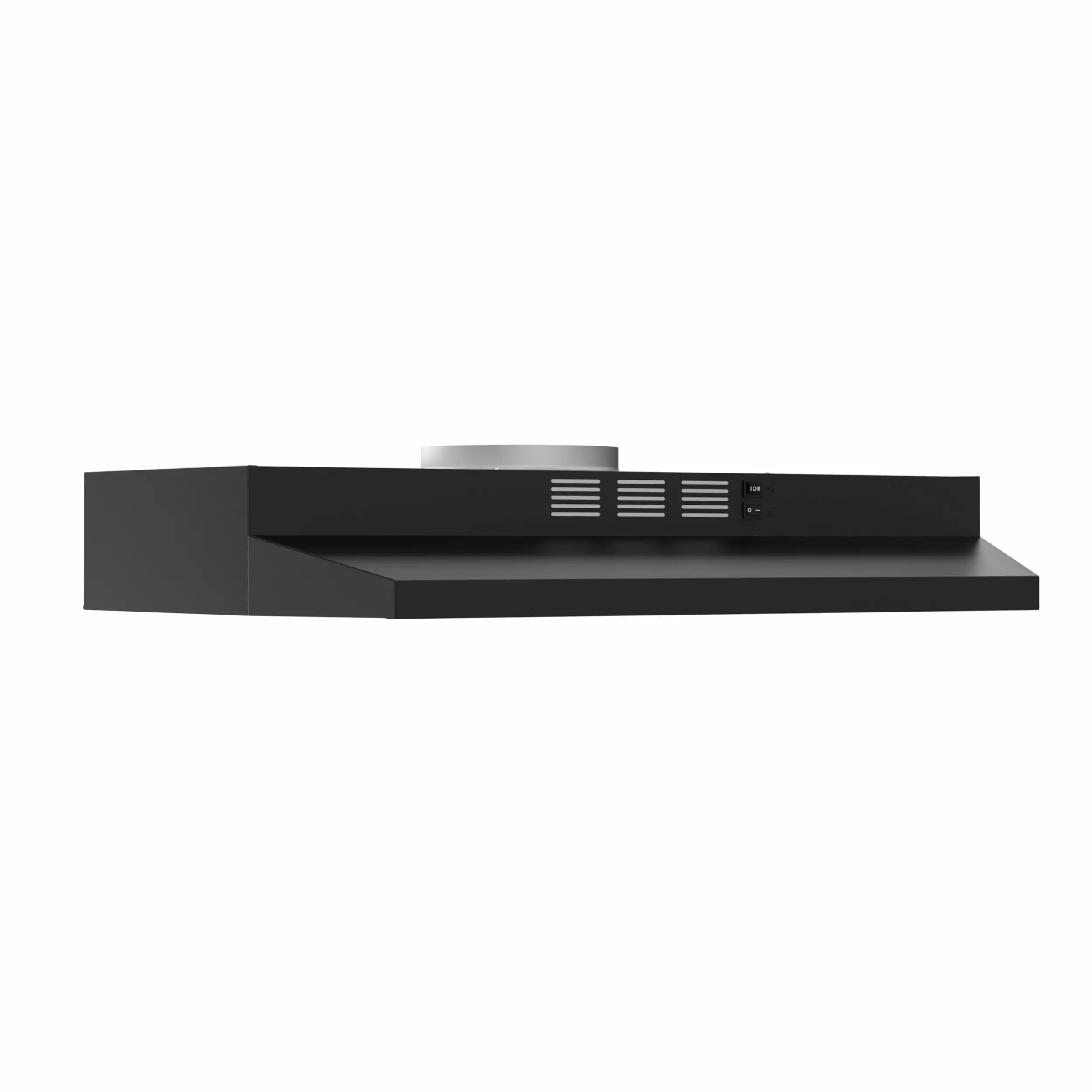 FIREGAS Black Range Hood 30 inch Under Cabinet Range Hood with 2 Speed Exhaust Fan.Ducted/Ductless Convertible.Rocker Button Control.300 CFM.Aluminum Filter