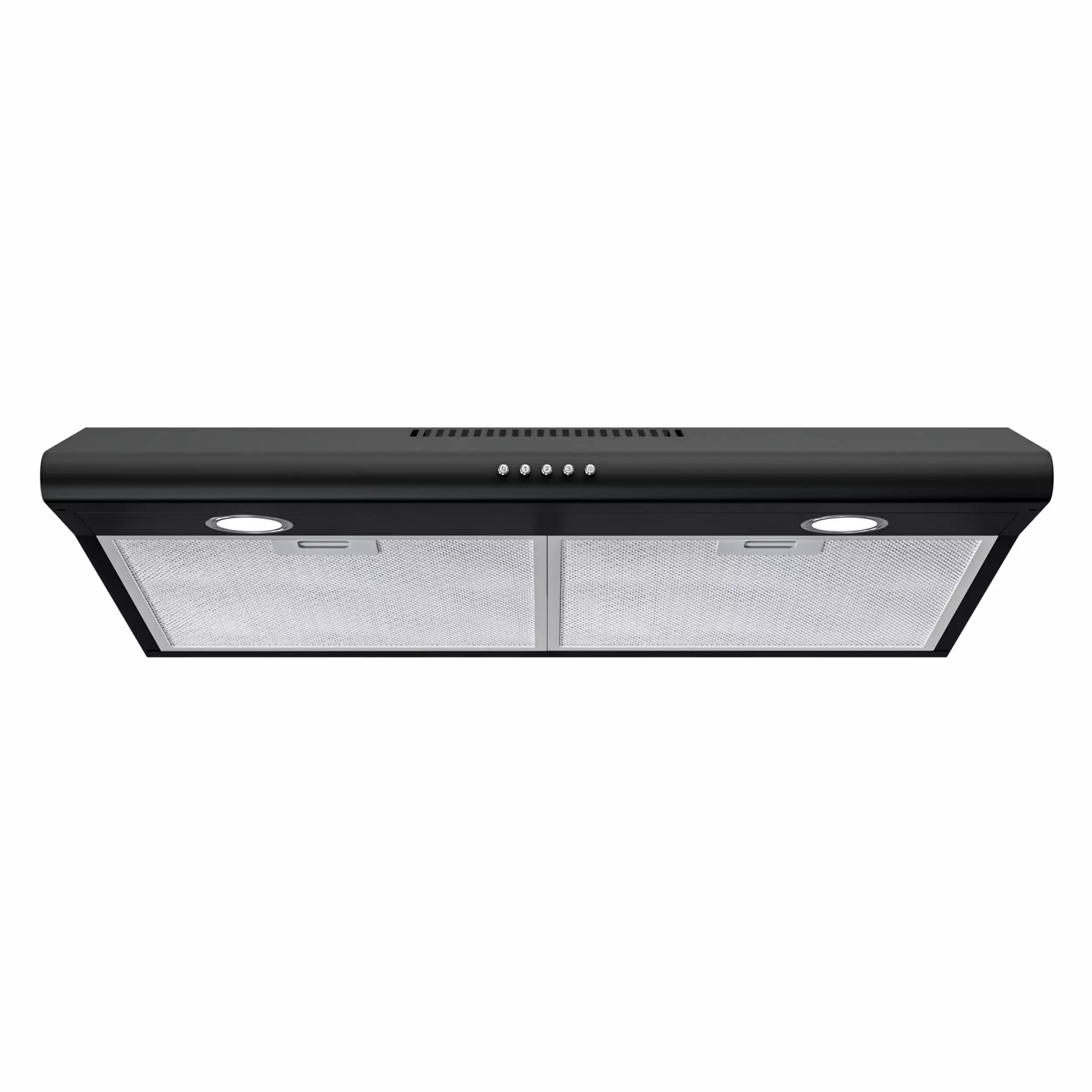 FIREGAS Black Under Cabinet Range Hood 30 inch. Slim Kitchen Over Stove Vent. LED Light. 3 Speed Exhaust Fan. Push Button.Stainless Steel 30 inch Range Hood.with Charcoal Filter