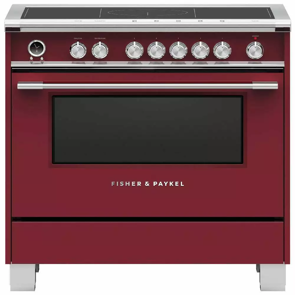 Fisher & Paykel OR36SCI6R1 Classic Series 4.9 Cu. Ft. Freestanding Electric Induction Convection Range with Self-Cleaning - Red