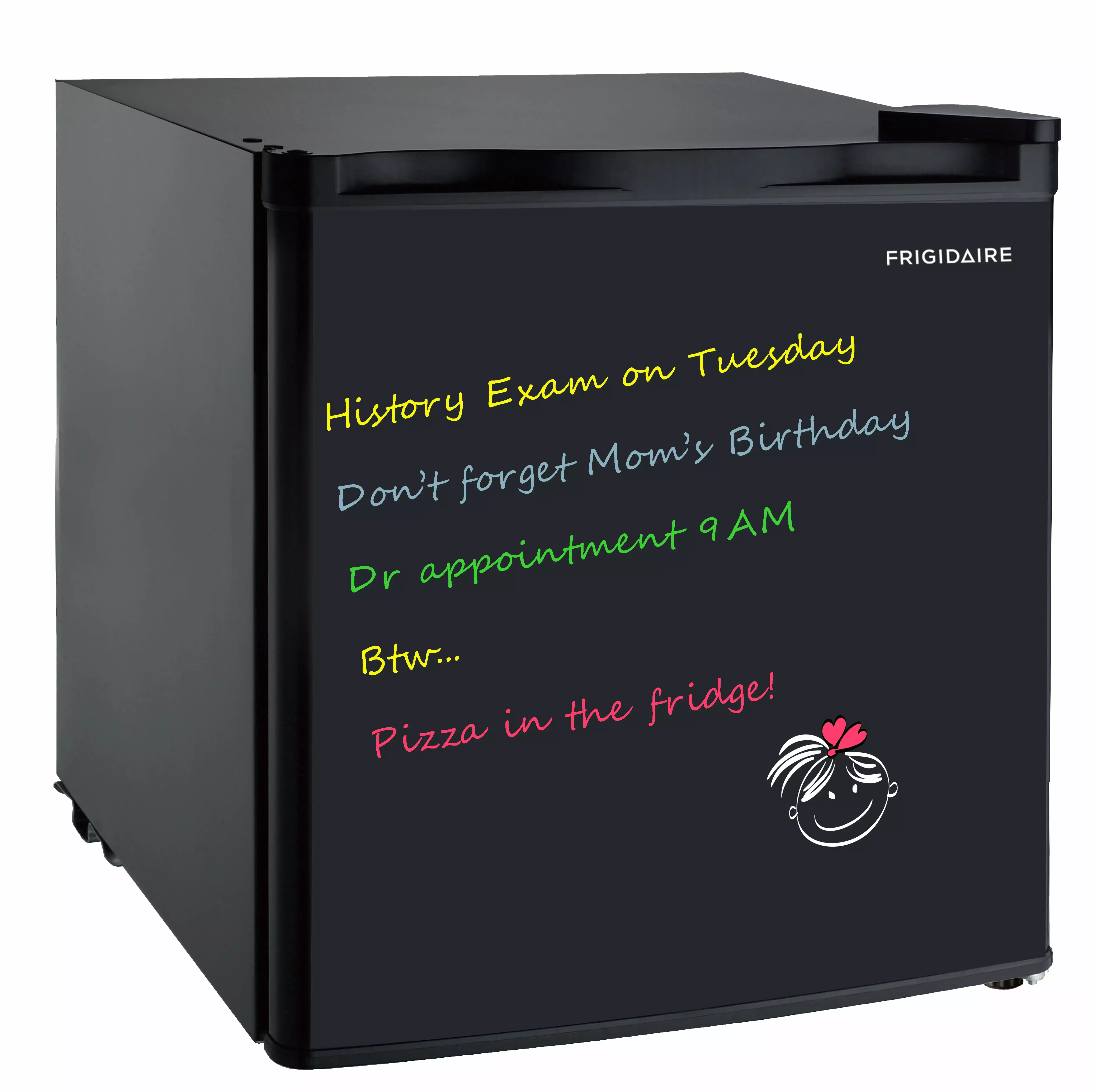 Frigidaire 1.6 Cu. ft. Fridge Erase Board Refrigerator. EFR107. Black