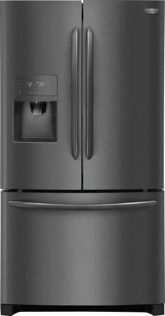 Frigidaire FGHD2368TD 36 Counter Depth French Door Refrigerator with 21.9 cu. ft. Capacity. LED Lighting. External Water and Ice Dispenser. in Black Stainless Steel