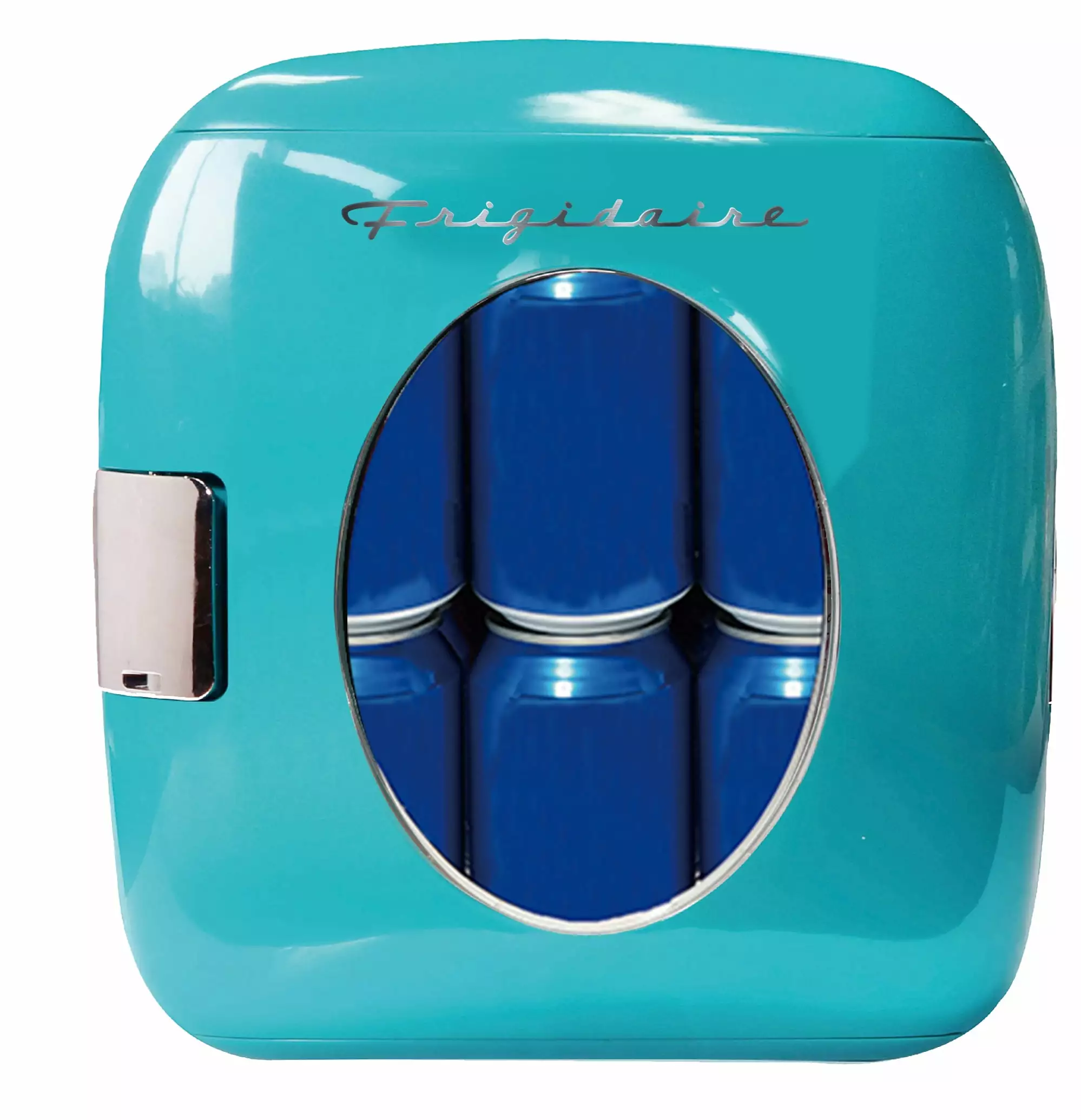 Frigidaire Portable Retro 12-Can Mini Beverage/Skincare Mini Personal Fridge Cooler. EFMIS462. Blue