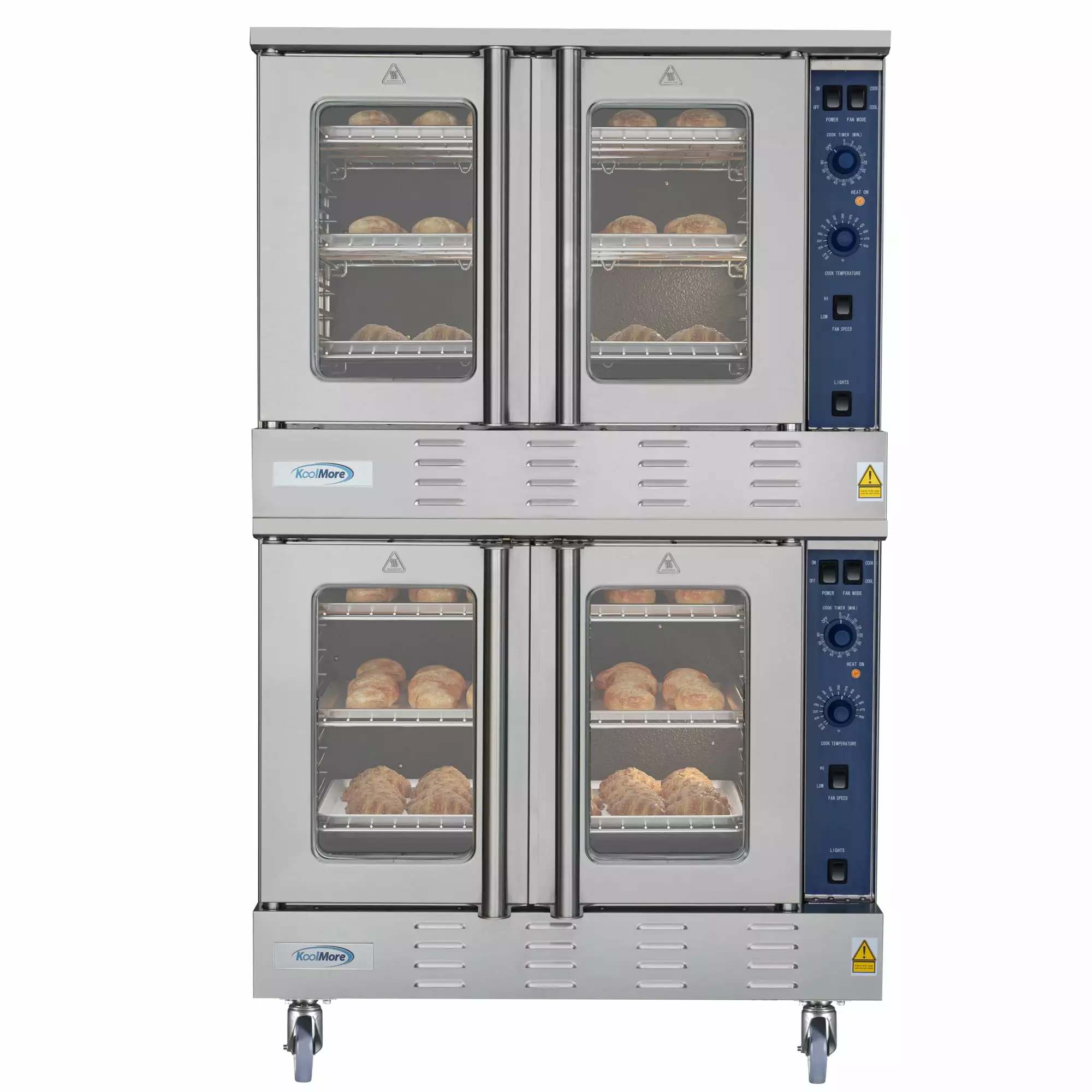 Full Size Double Commercial LP Convection Oven 54.000 BTU With Stacking And Casters