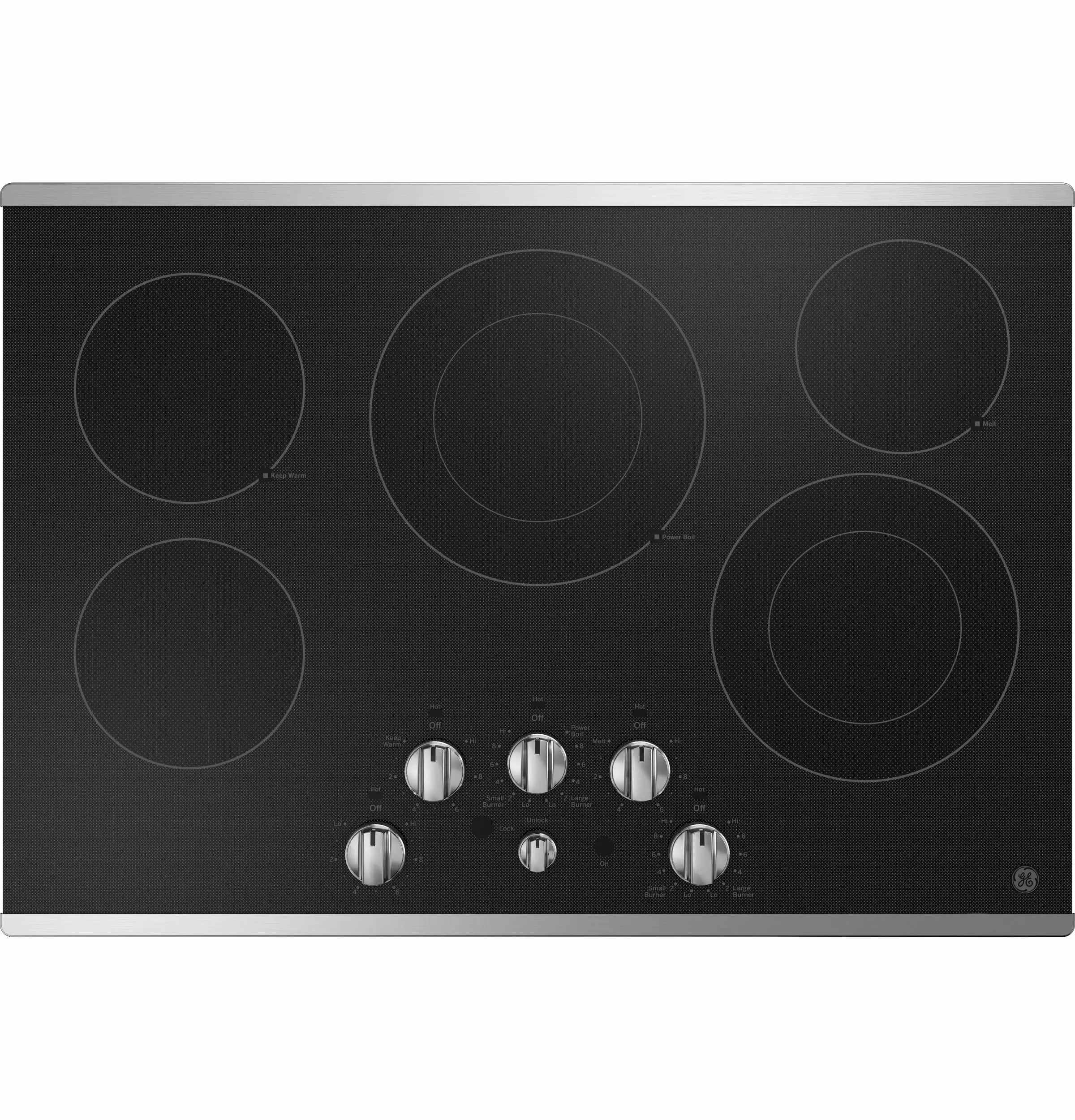 GE? 30 Built-in Knob Control Electric Cooktop. Model JEP5030STSS in Stainless Steel