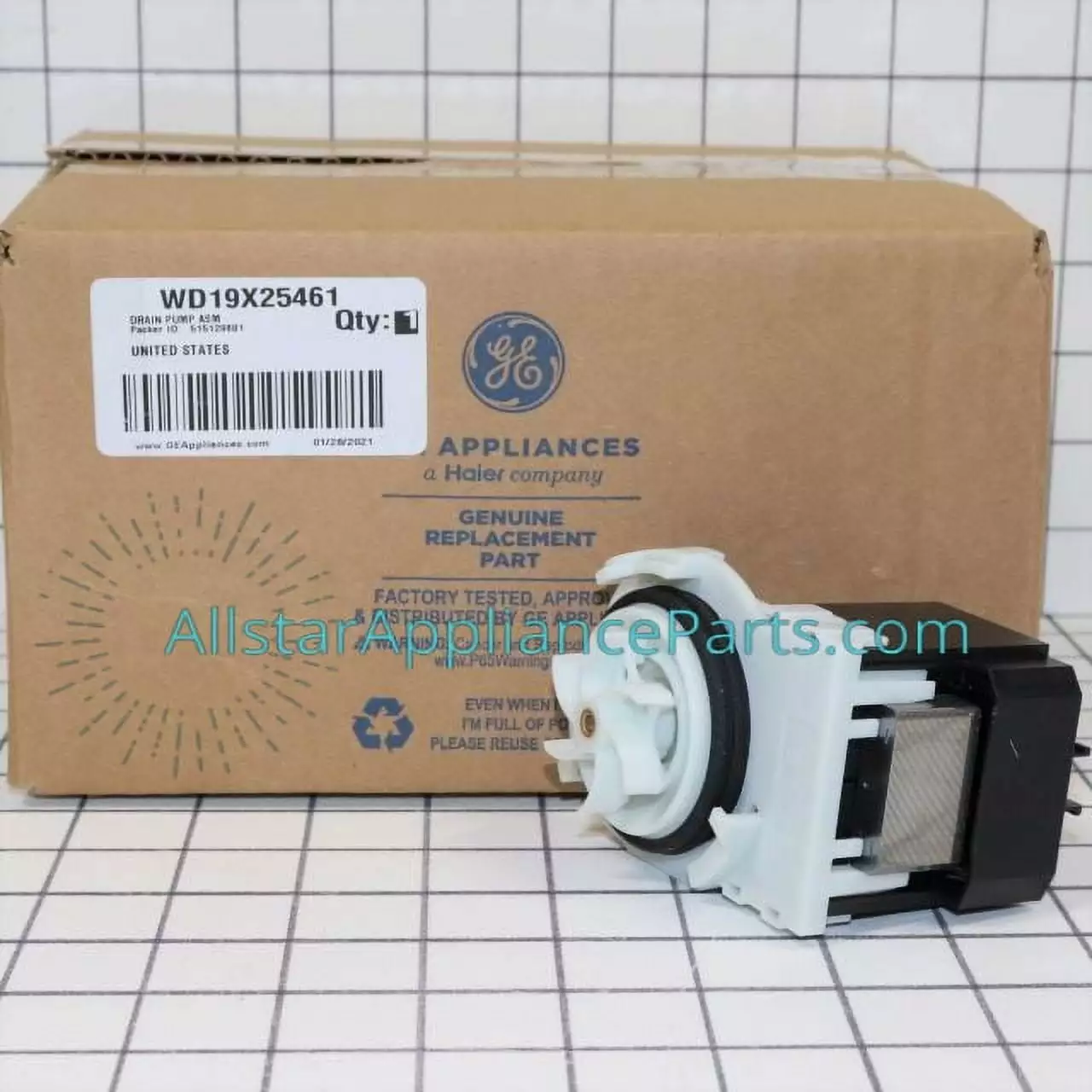 GE Dishwasher Drain Pump Assembly WD19X25461