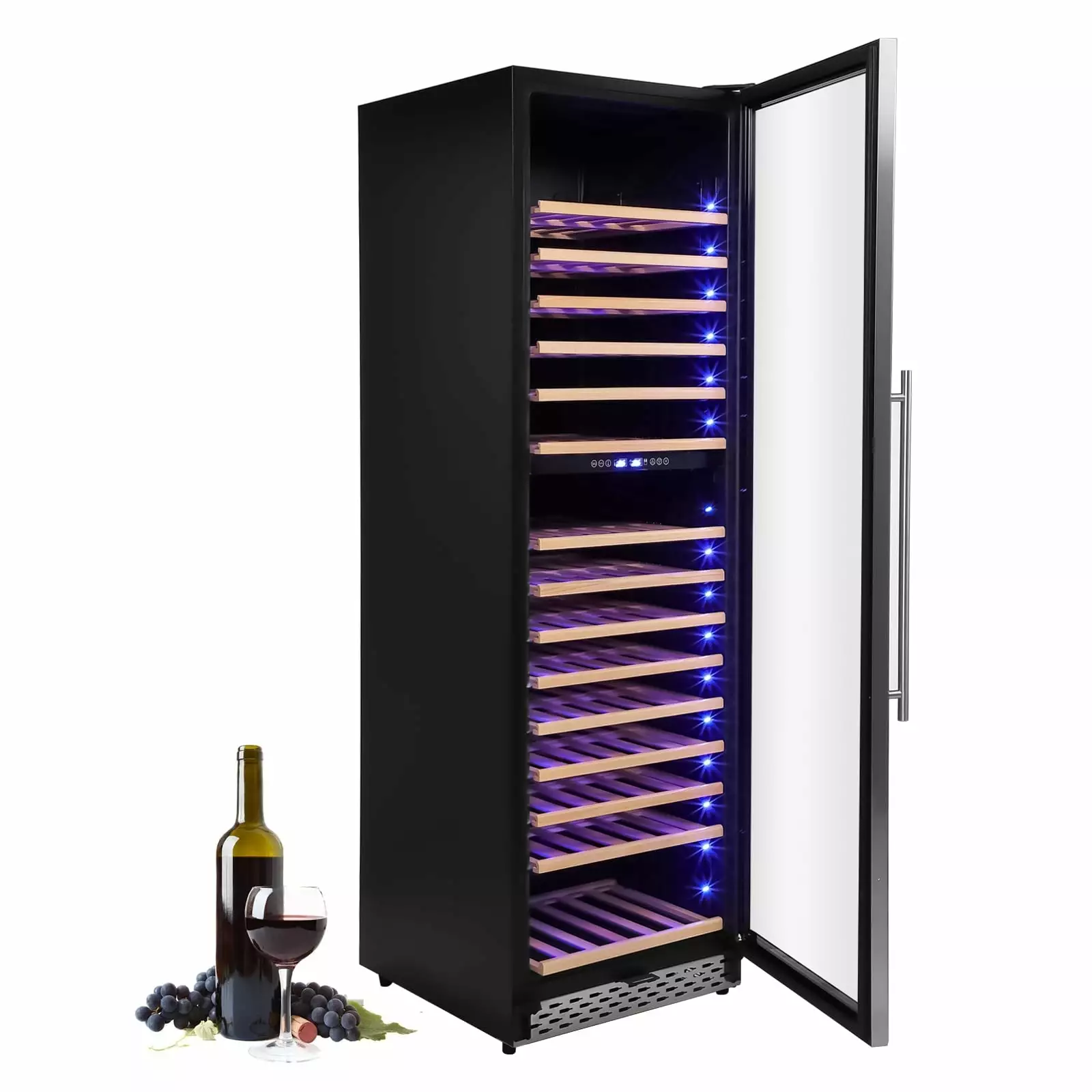 Garvee 189-Bottle Wine Cooler Refrigerator Dual Zone. Built-in or Freestanding Wine Fridge with Glass Door