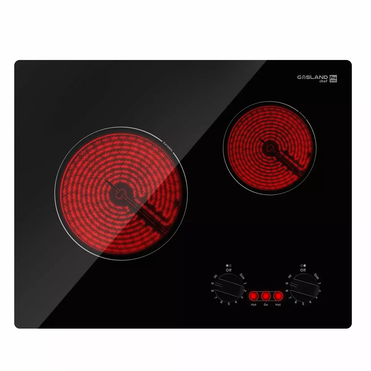 Gasland Chef 21 inch Electric Cooktop. 2 Burners Ceramic Electric Stove Top 240V. Knobs Control