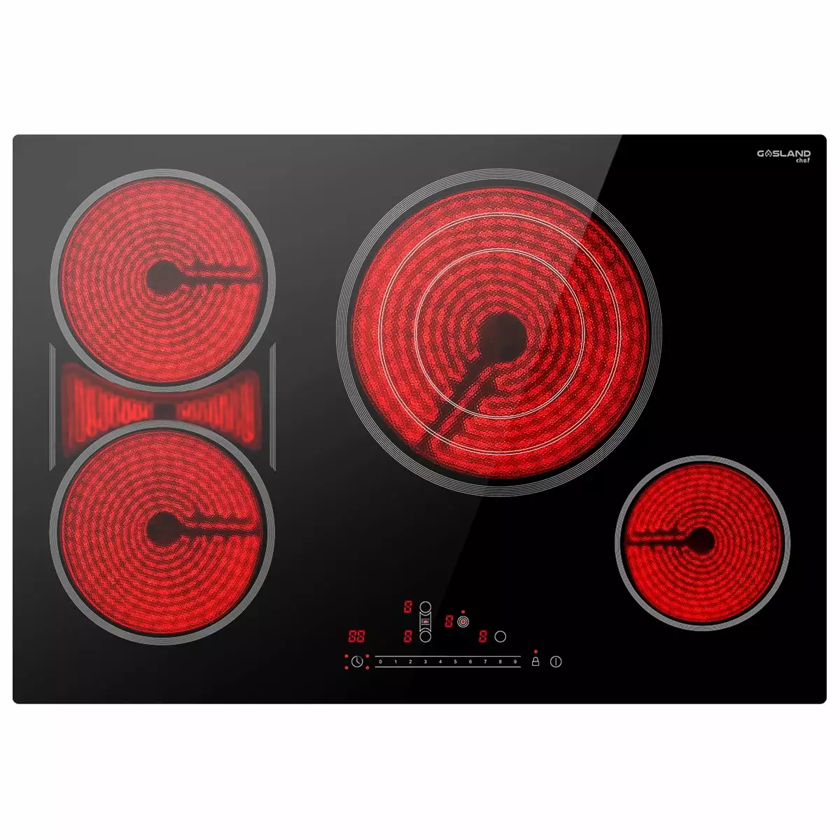 Gasland Chef 30in. 4 Elements Radiant Electric Cooktop in Black with Tri-Ring Element and Bridge Element