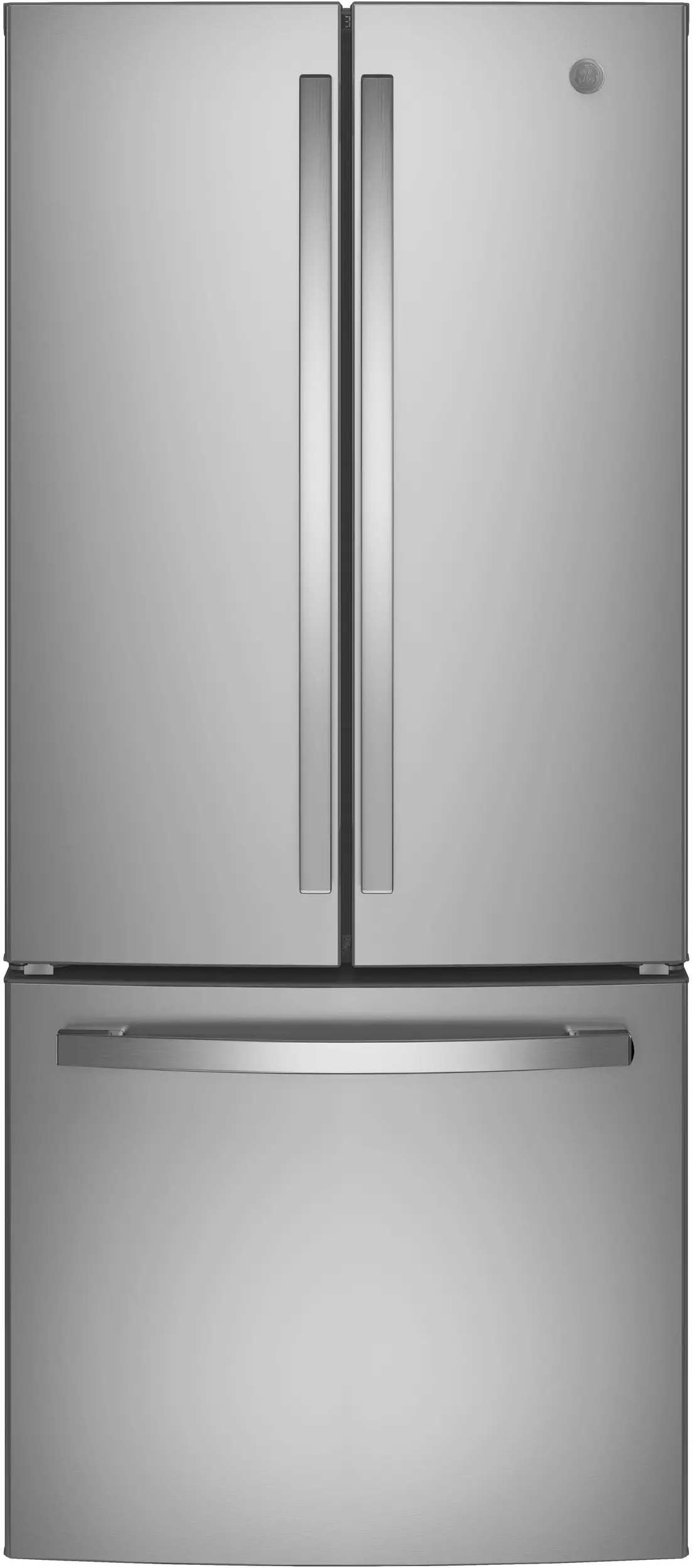 Ge Gne21fk 30 Wide 20.8 Cu. Ft. Energy Star Rated Free Standing French Door Refrigerator