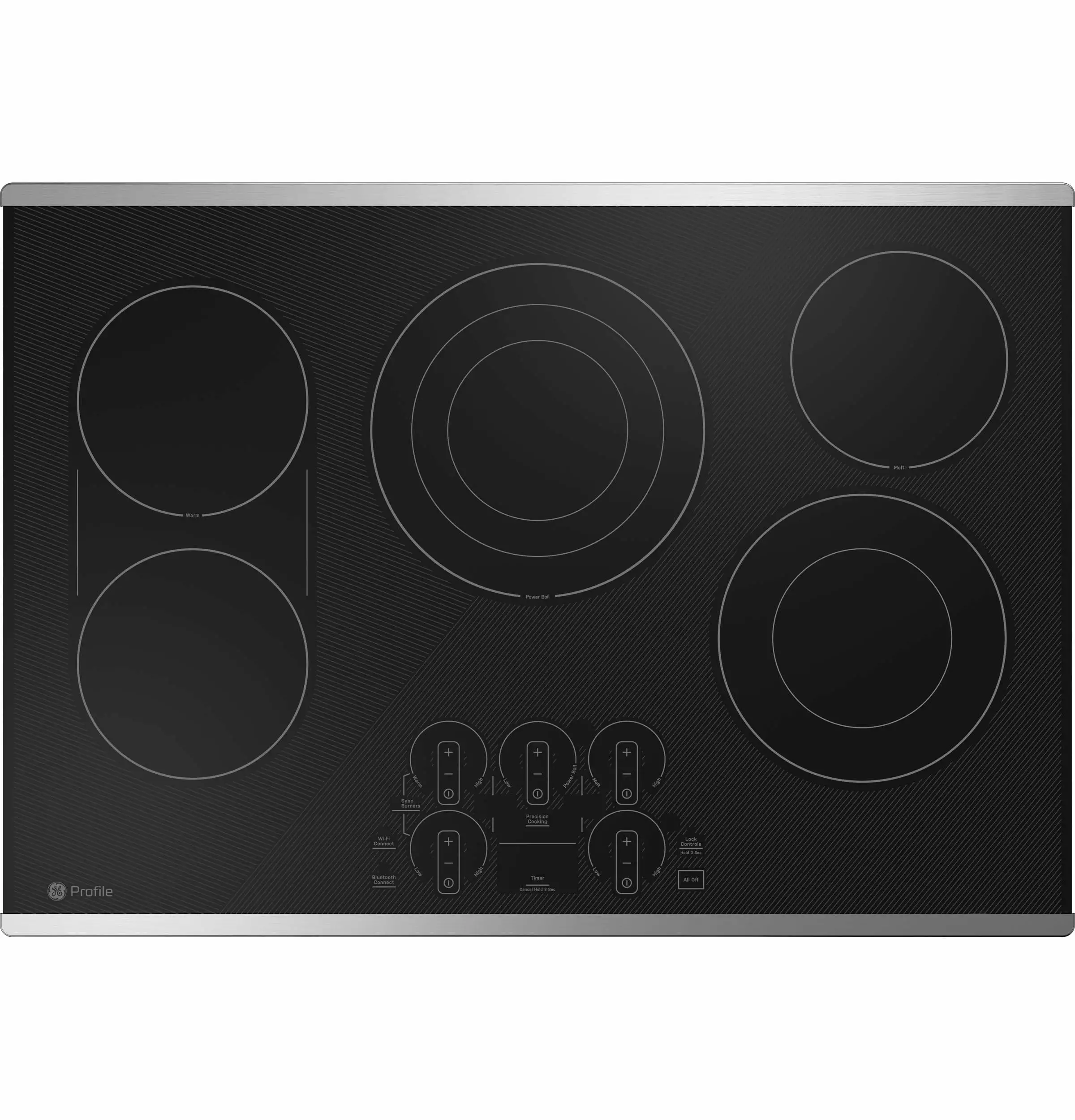 Ge Profile Pep9030st 30 Wide 5 Burner Electric Cooktop - Stainless Steel