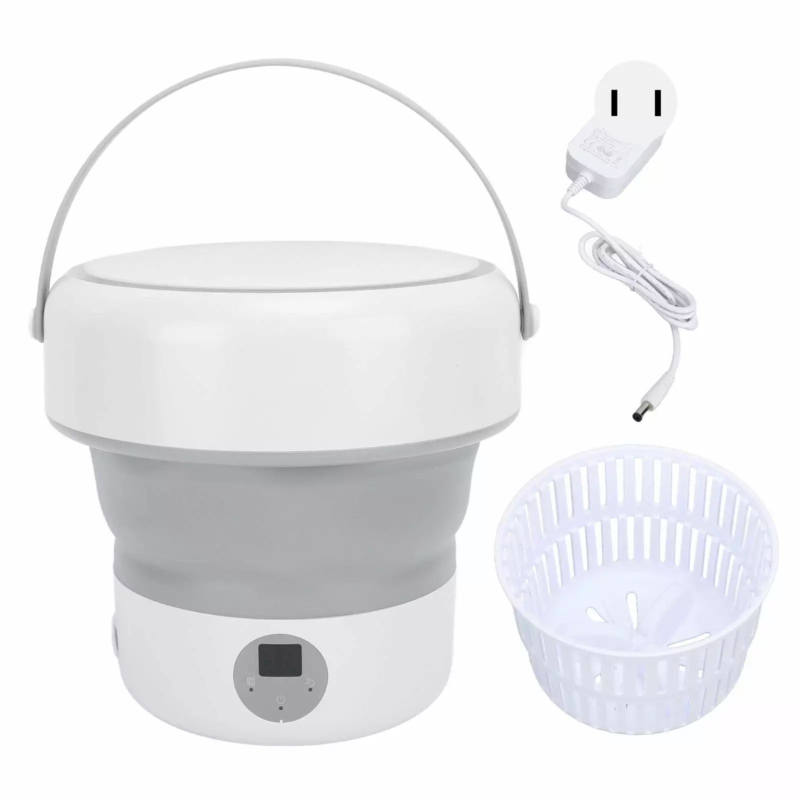 GeLan12 Mini Washer With Water Filter Basket Foldable Superior Stain Removal Small Portable Washing Machine for Underwear Socks Baby Clothes White US Plug 100?240V