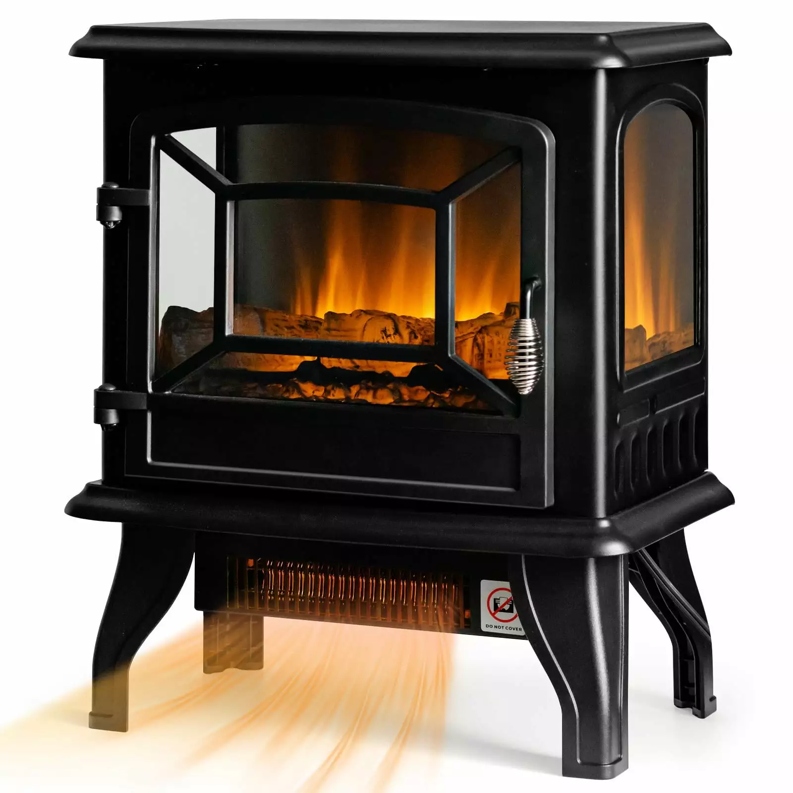 Giantex Electric Fireplace Stove. Freestanding Fireplace Heater w/Realistic Flame Effect & Adjustable Thermostat. Compact Stove Heater w/Overheating Safety Protection. CSA Certified