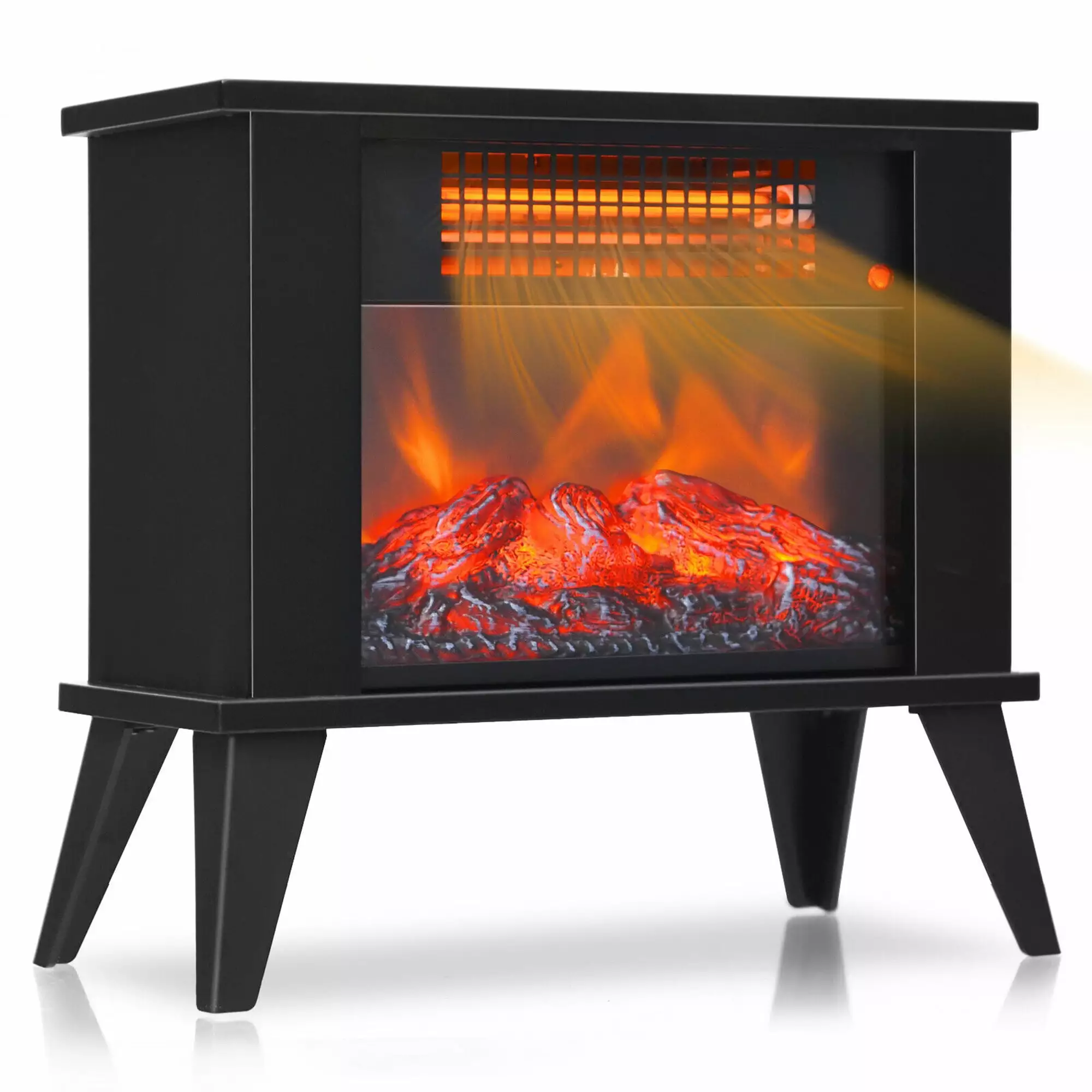 Gymax 14'' Portable Electric Fireplace Heater Mini Freestanding Infrared Stove