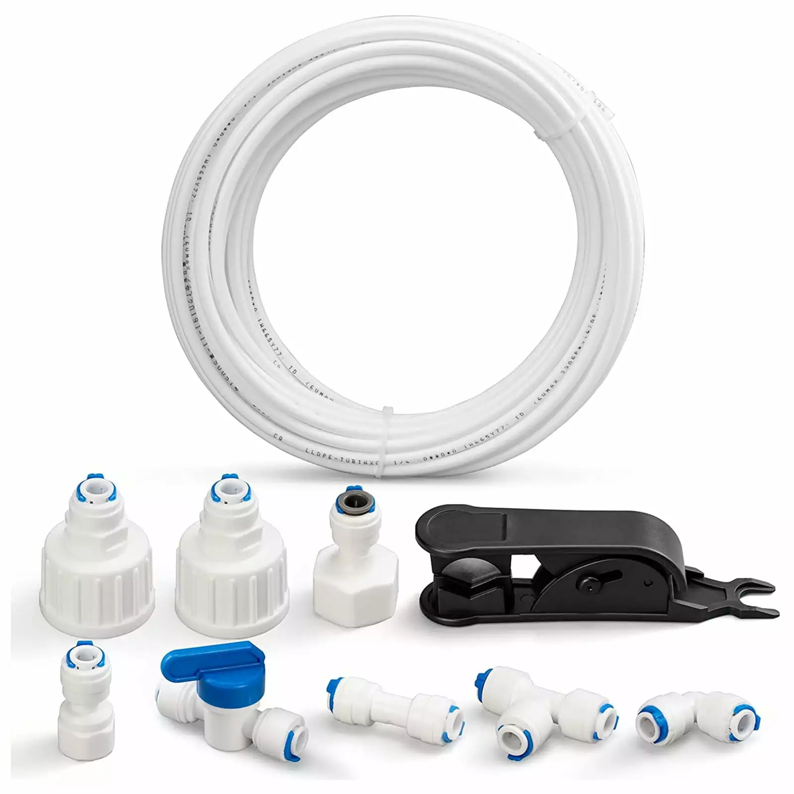 HANXIULIN 15M Water Inlet Pipe Universal Connection Set. for Side By Side Refrigerator. Reverse Osmosis System. Drinking Water. Refrigerator Hose. Pipe Cutter. Water Hose Hose Connector 1/4'' White