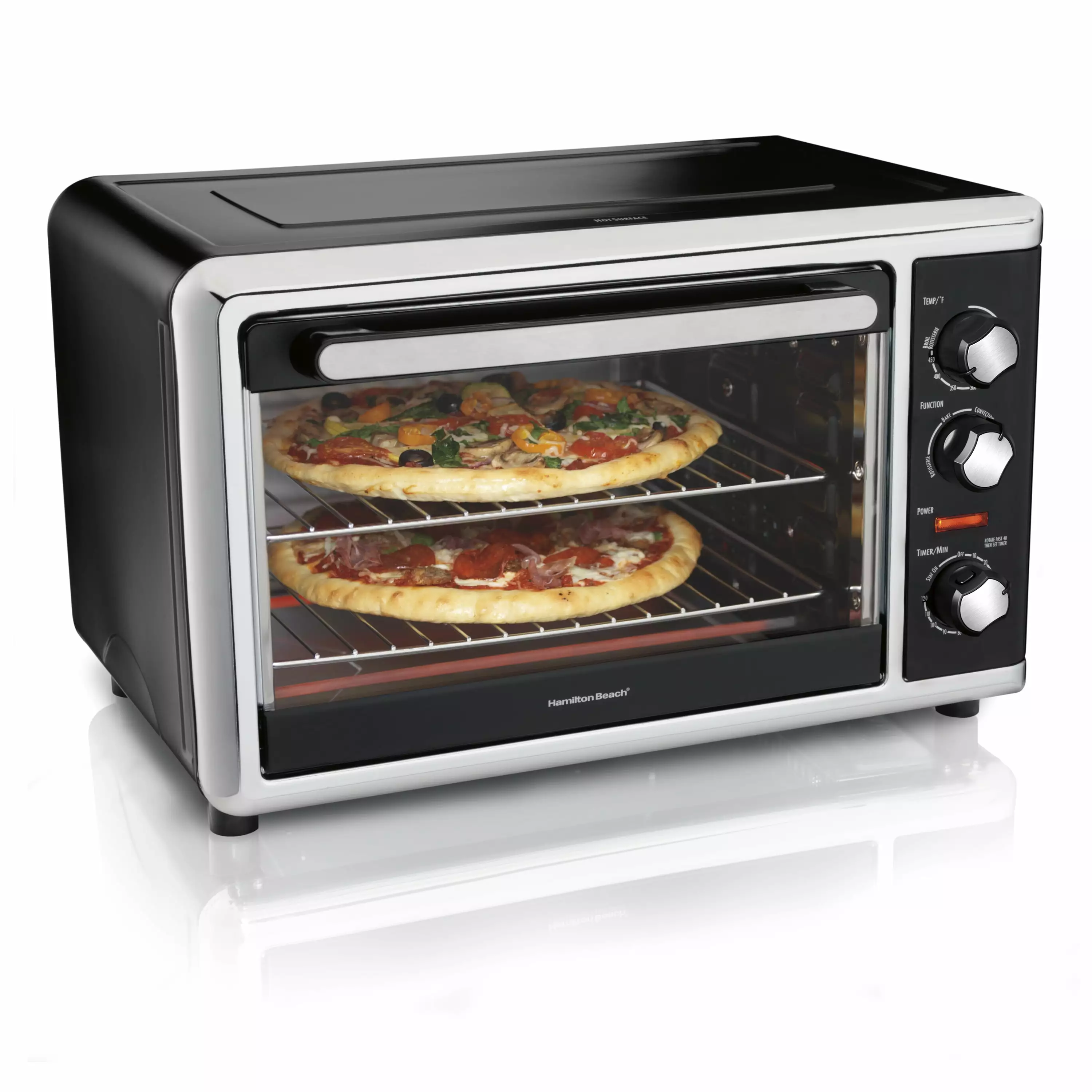 Hamilton Beach Countertop Oven with Convection and Rotisserie. Baking. Broil. Extra Large Capacity. Silver. 31105