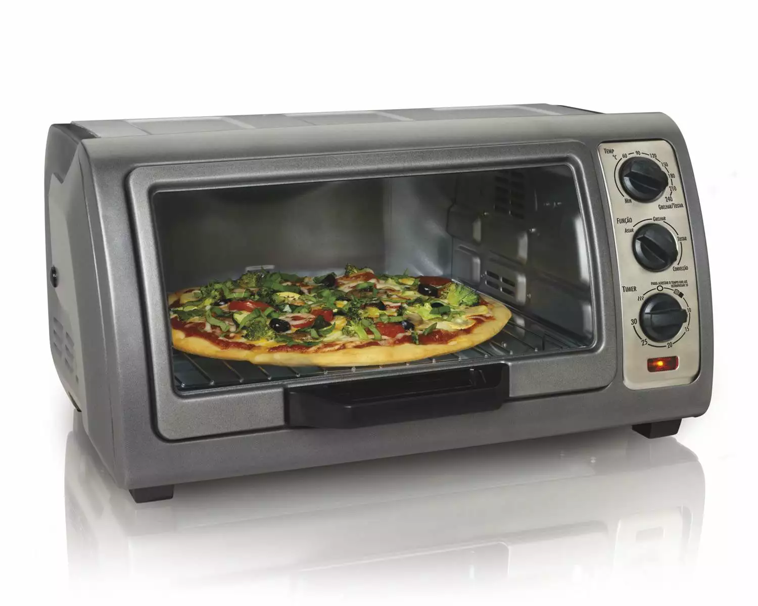 Hamilton Beach Easy Reach Toaster Oven with Roll-Top Door. Convection. Black. 31126D