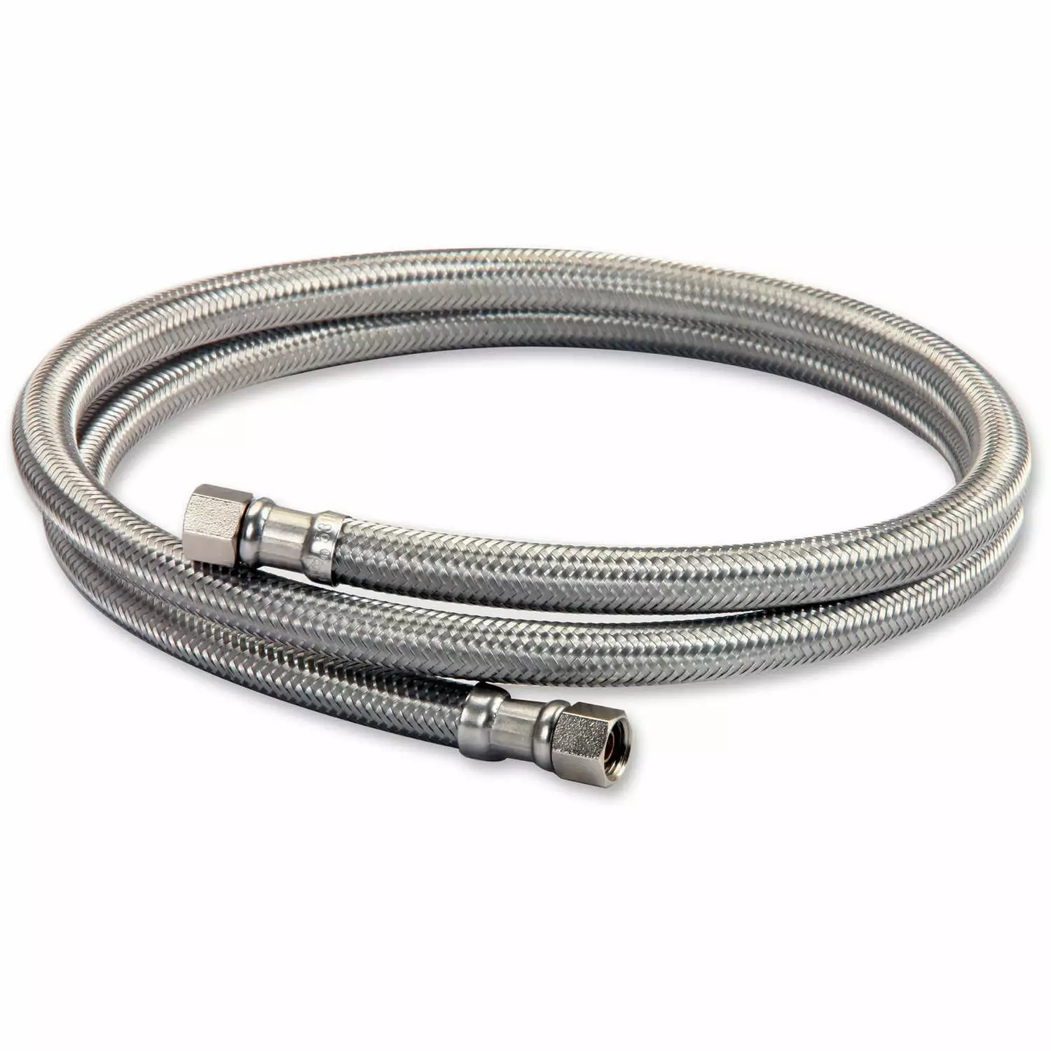 Highcraft 2666-NL Lead Free Stainless Steel Braided Ice Maker Supply Line with Two 1/4 Fittings on Both Ends. 72