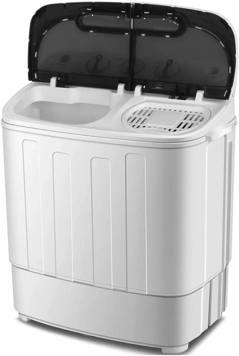 HomGarden 13lbs 2 in1 Compact Top-Load Washing Machine. Mini Twin Tub W/Wash & Spin Dry Cycle. White