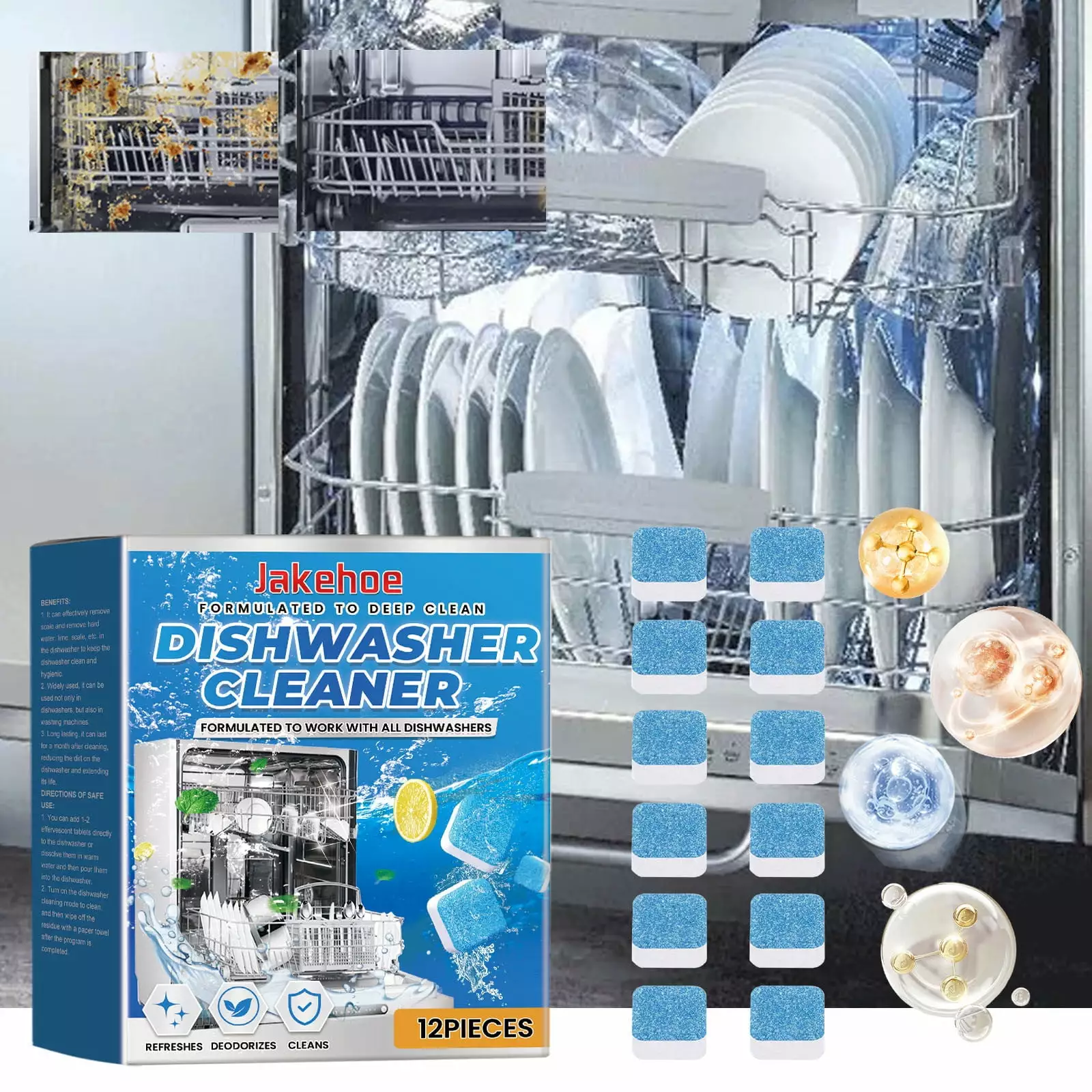 Inerposs Dishwasher Foamer Tablets: Effortlessly Clean Washing Machines and Dishwashers - Keep Your Appliances Sparkling Clean with these Foamer Tablets