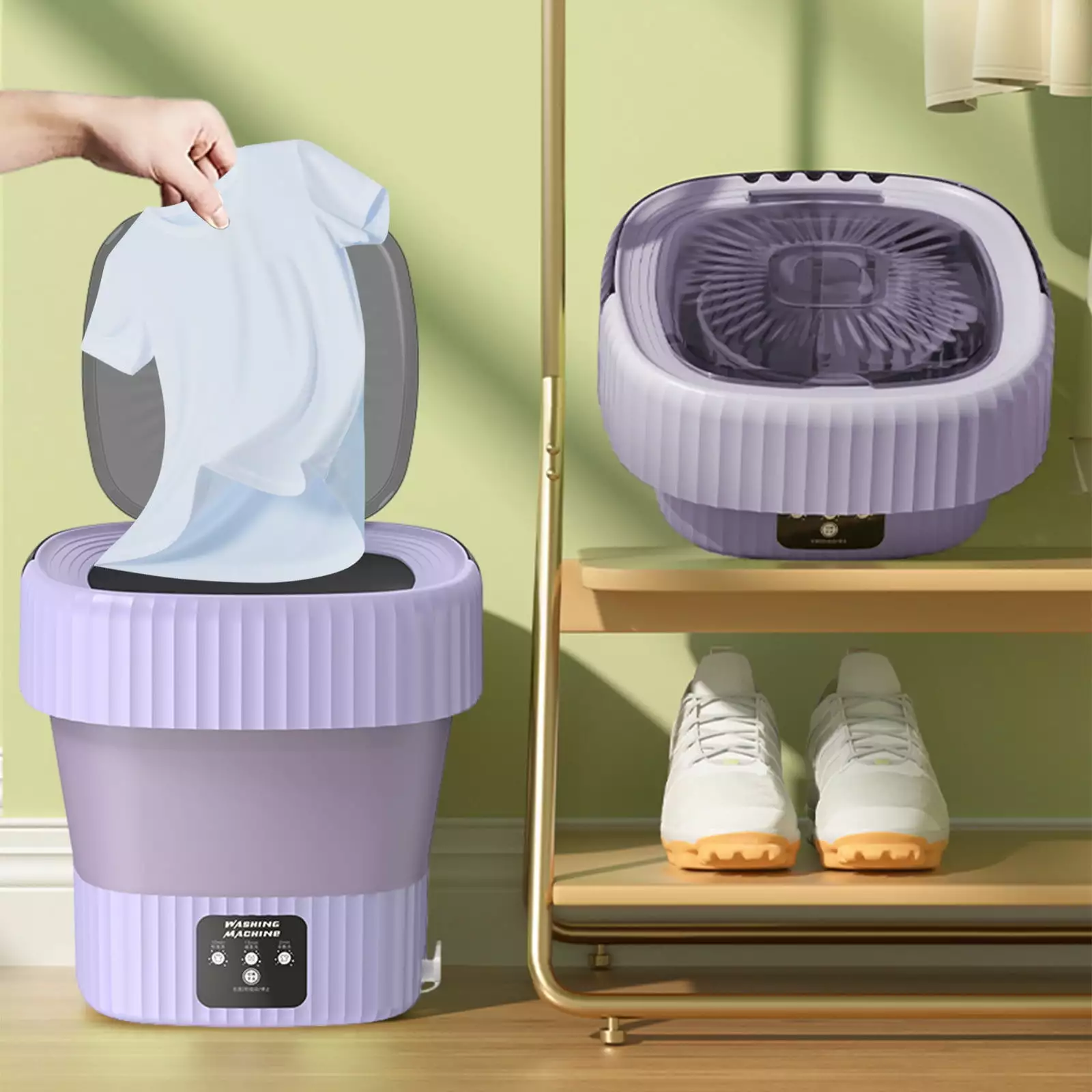 KKCXFJX Clearance!Portable Washing Machine Foldable Mini Washing Machine. Small Washing Machine For Underwear. Baby Clothes. Suitable For Apartments. Dormitories. Camping. Travel