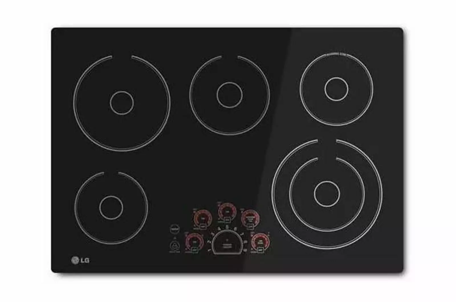 LG LCE3010SB 30 inch 5 Burner Black Smooth Surface Electric Cooktop