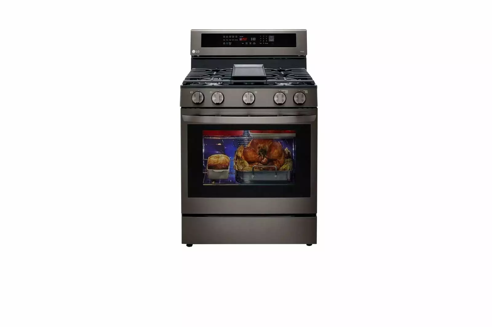 LG LRGL5825D 5.8 Cu. Ft. Black Stainless Gas Range with Air Fry