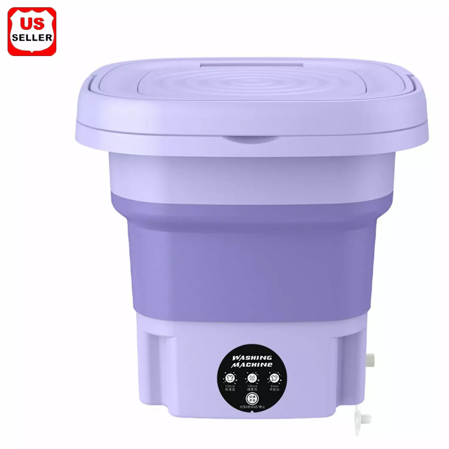 LINKPAL Portable Washing Machine. Mini Foldable Washer and Spin Dryer Small Foldable Bucket Washer. Suitable for Apartment Dorm.Travelling .Best Gift Choice (Purple-8 L)