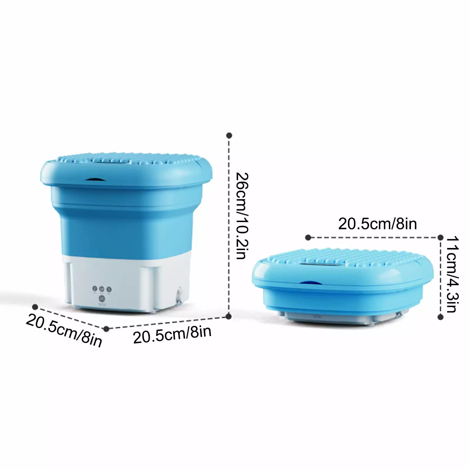 LWZWM 2024 Clearance Washing Machine Upgrade Mini Washing Machine Foldable Bucket Type Laundry Clothes Washer Cleaner Travel (#6 Blue. Plastic)