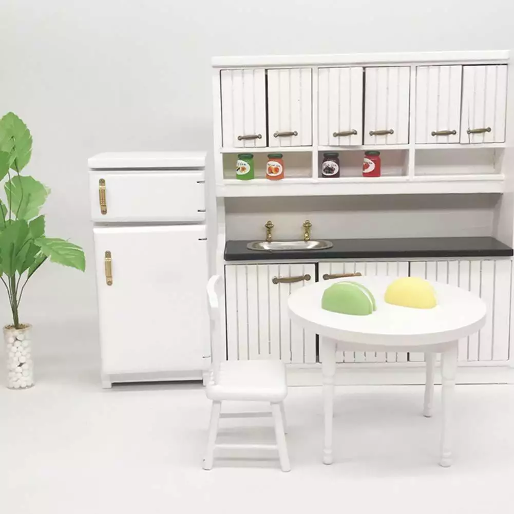 LYUMO 1:12 White Mini Refrigerator Excellent Furniture Model Kitchen Accessory.Refrigerator. White Refrigerator Model