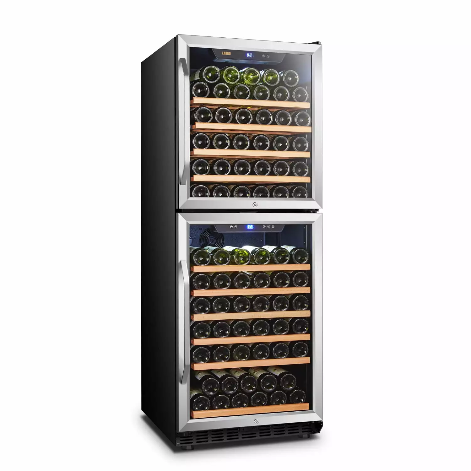 Lanbo 133 Bottle Built-in Dual Zone Wine Refrigerator 24 inch Width