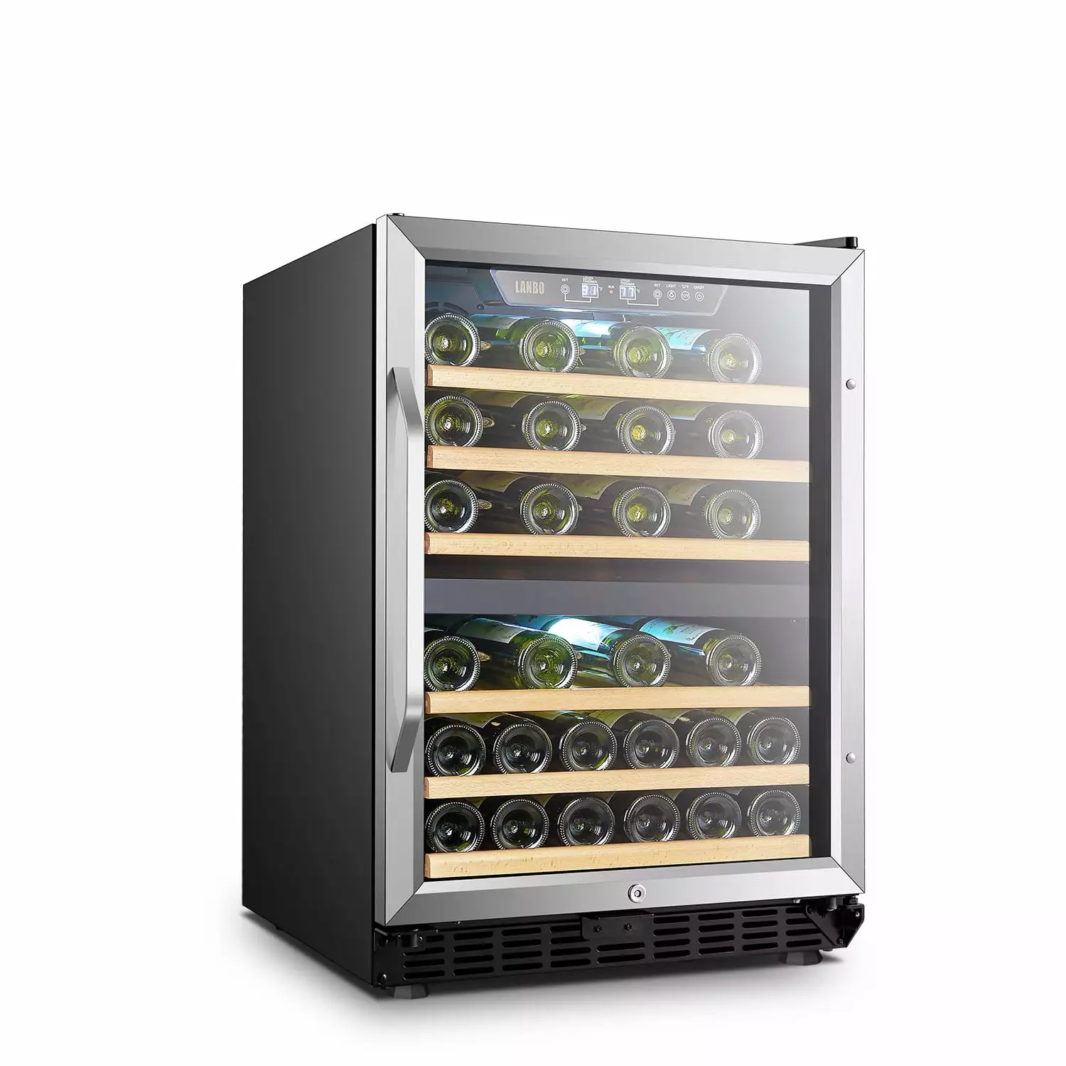 Lanbo 24 inch Width 44 Bottle Built-in Compressor Dual Zone Wine Cooler