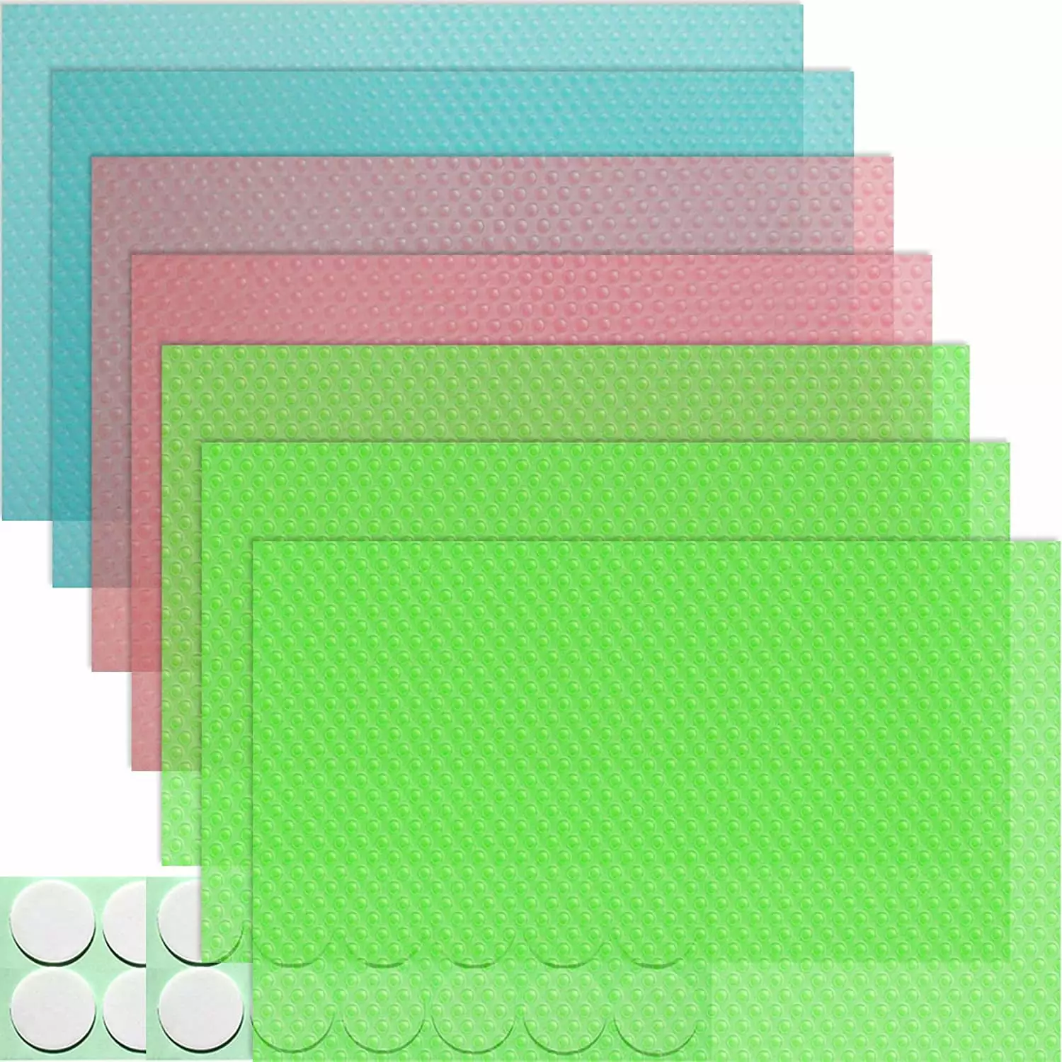 Lanney Refrigerator Liners 7pcs. Fridge Mats 12x17.7. 3 Colors (Red. Blue. Green)