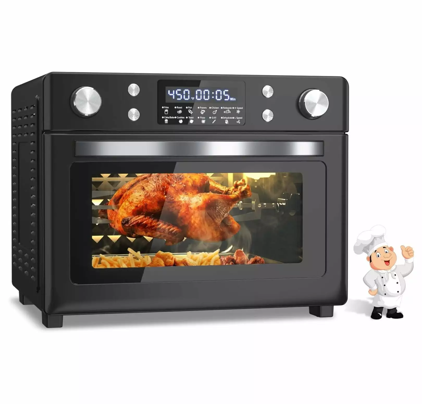 LeCeleBee Convection Toaster Oven Combo. 32Qt Large Oven Countertop 12-In-1. Stainless Steel with Toast Bake and Broil. 6 Slice Toast. 12'' Pizza. 1700 Watts