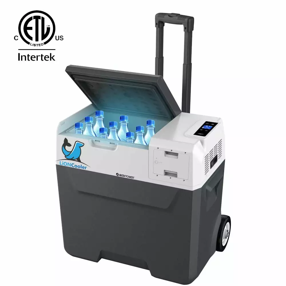 LionCooler X50A Portable Car Refrigerator. 52 Quart Solar Fridge Freezer Cooler